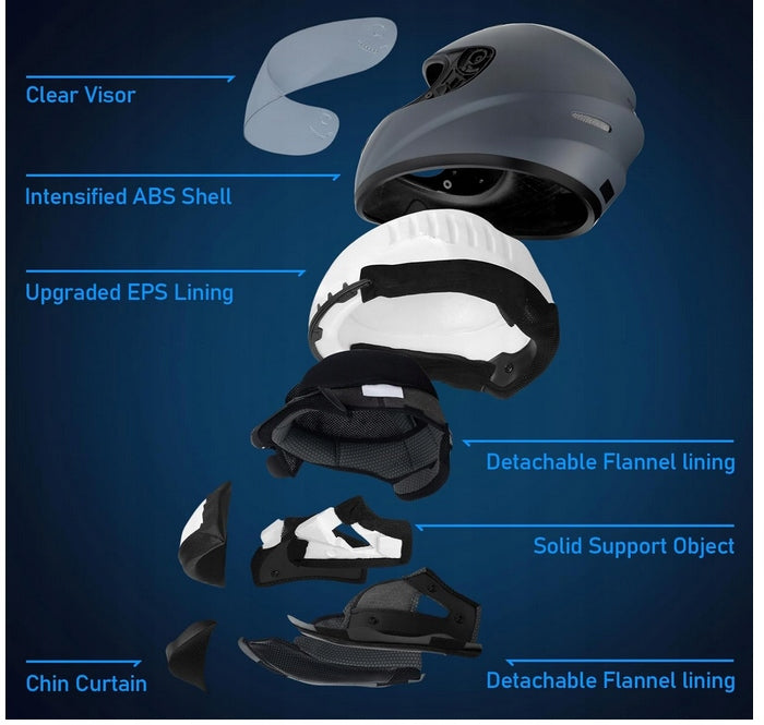 Favoto Motorcycle Helmet Full Face Helmets XL 61 cm Manufacturer no brand