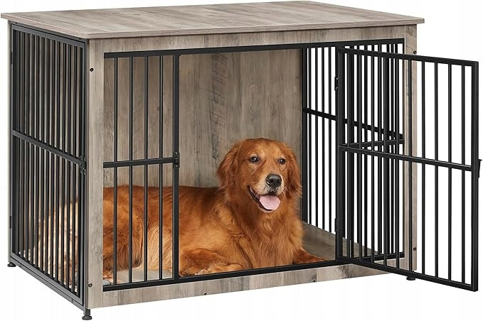 Feandrea Dog Cage, Side Table, Dog Cage, Modern Kennel