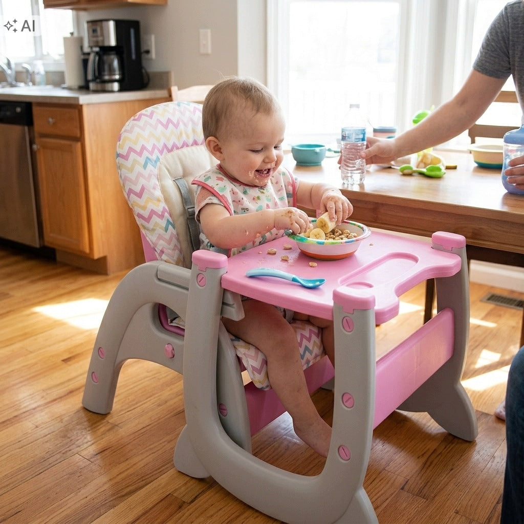 Feeding Chair 3in1 Table Baby Highchair Infants Pink Manufacturer code Krzesełko Do Karmienia 3w1 Róż
