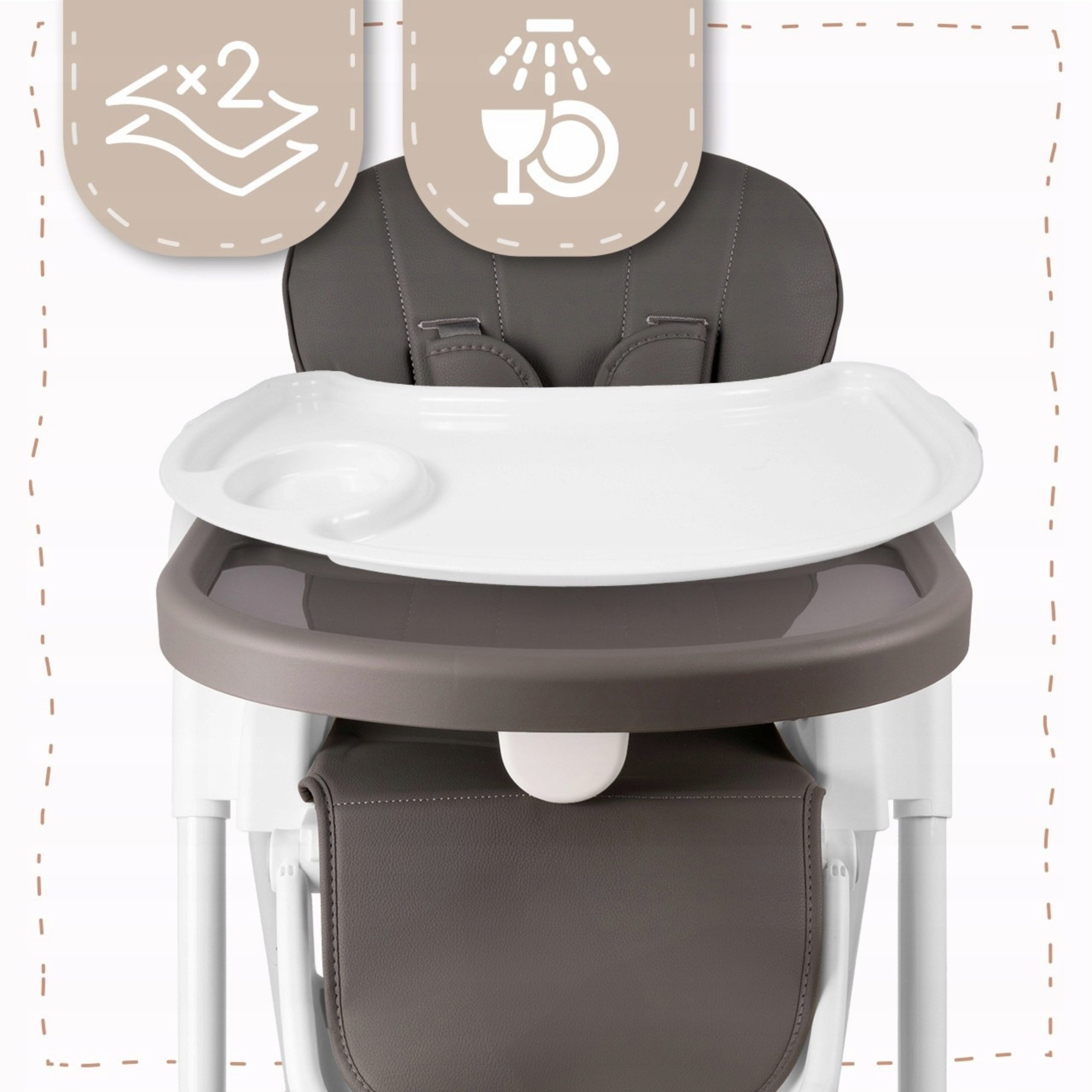 Feeding Chair Adjustable Folding Seat Wheels Tray for Kids Packaging status original