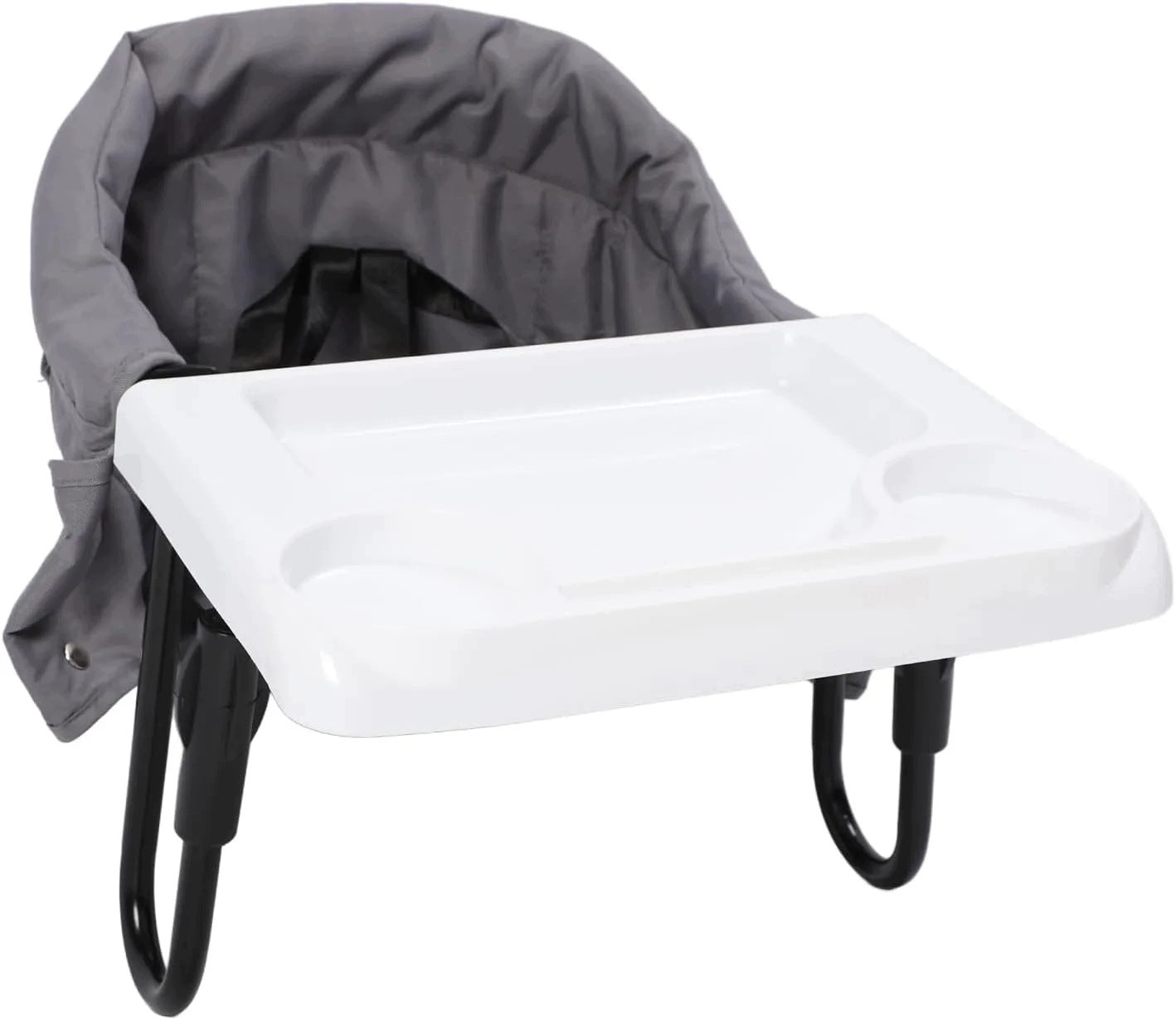Feeding Chair Attached to Table with Tray Folding Grey