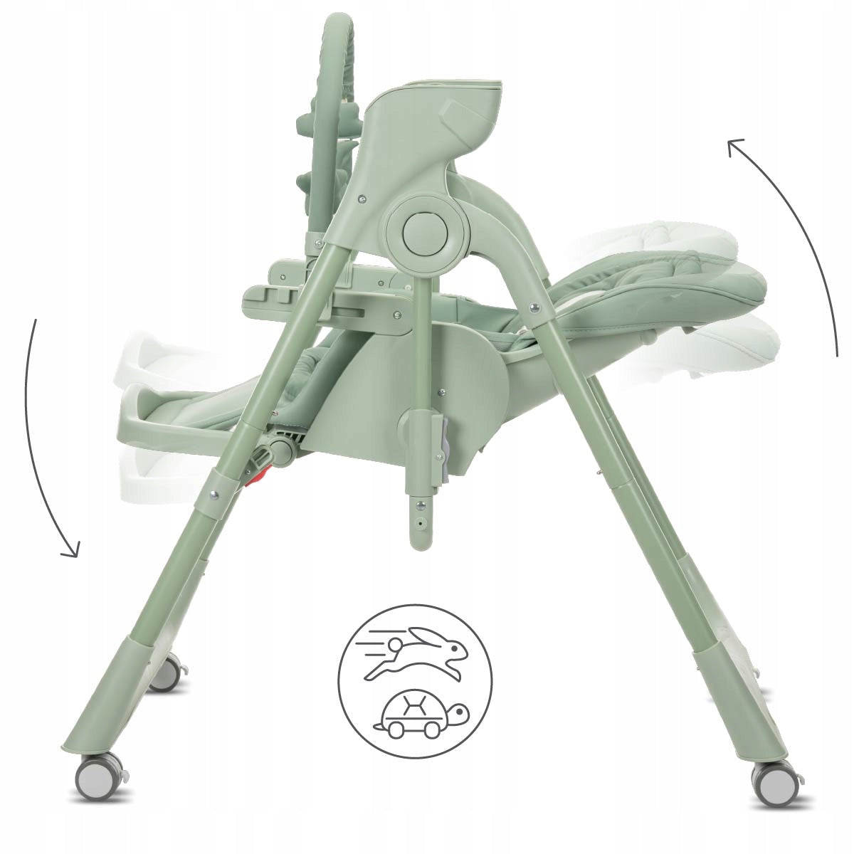 Feeding Chair Electric Swing 2in1 Lorelli Nomino bluetooth Color green