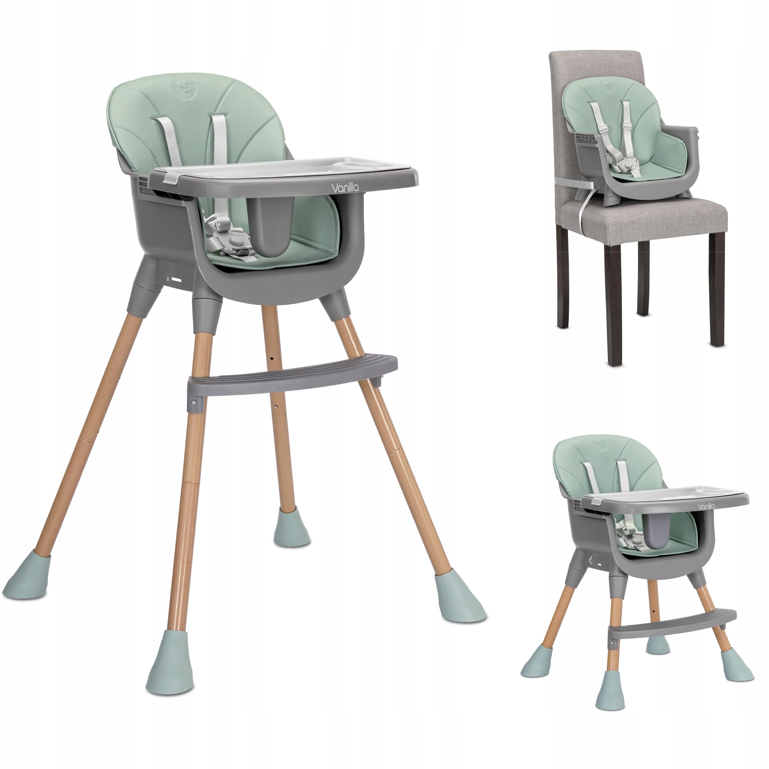 Feeding Chair Folding 3in1 Footrest Tray Belts Table Lorelli