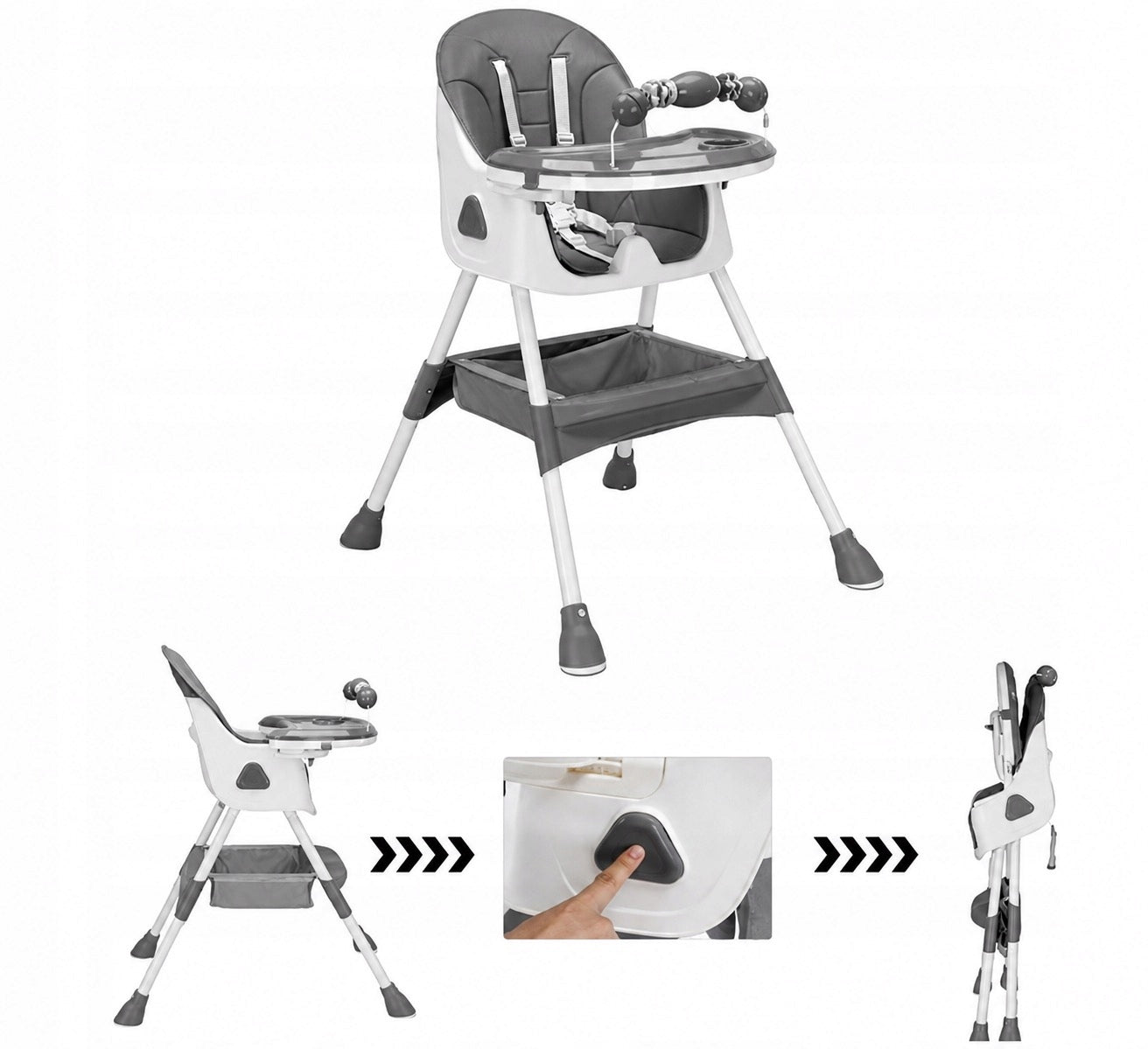 Feeding Chair Folding Adjustable Tray 5-Point Belts Manufacturer code VRHOT