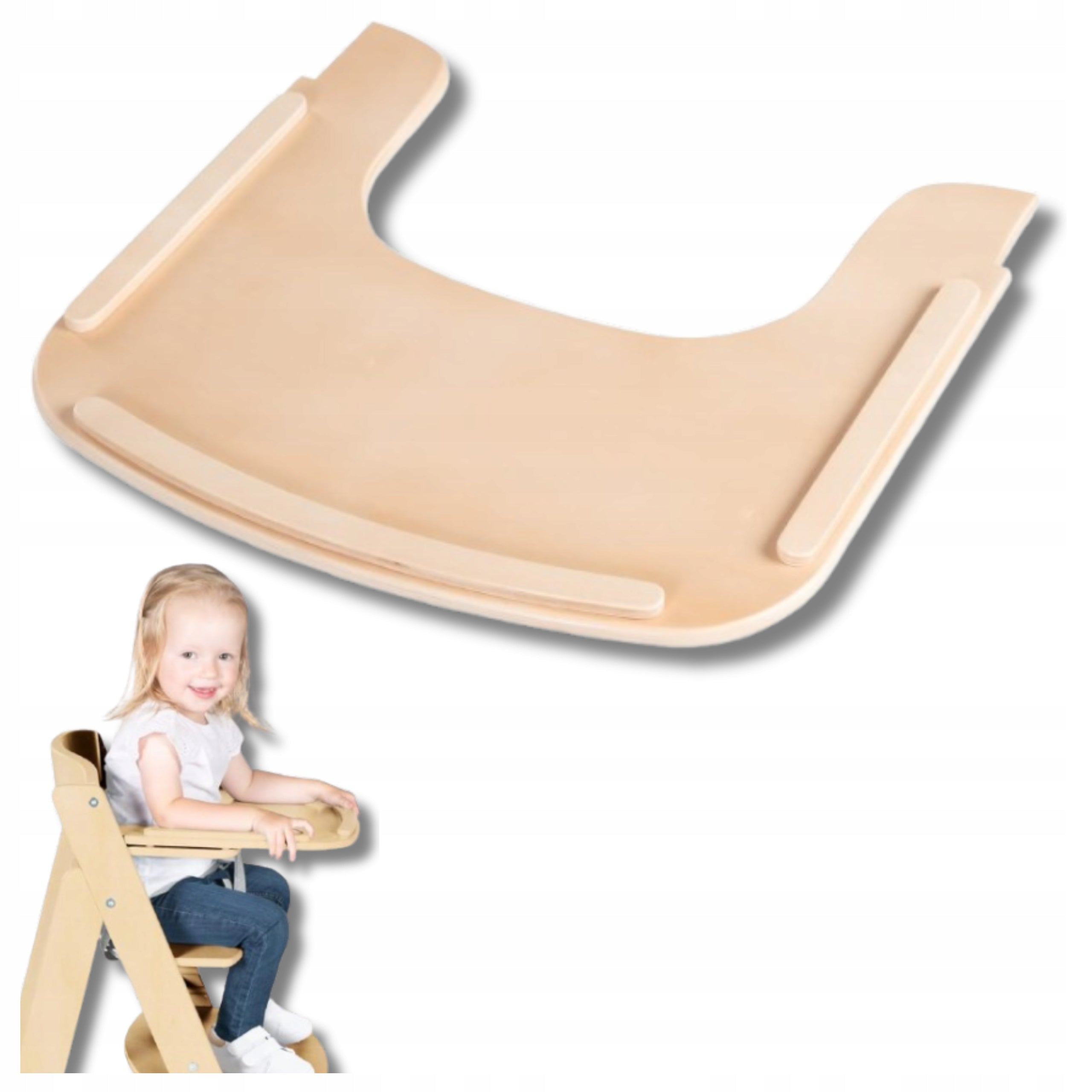 Feeding Tray Chair Accessory Sit Up Flex Natural Wood 6m+