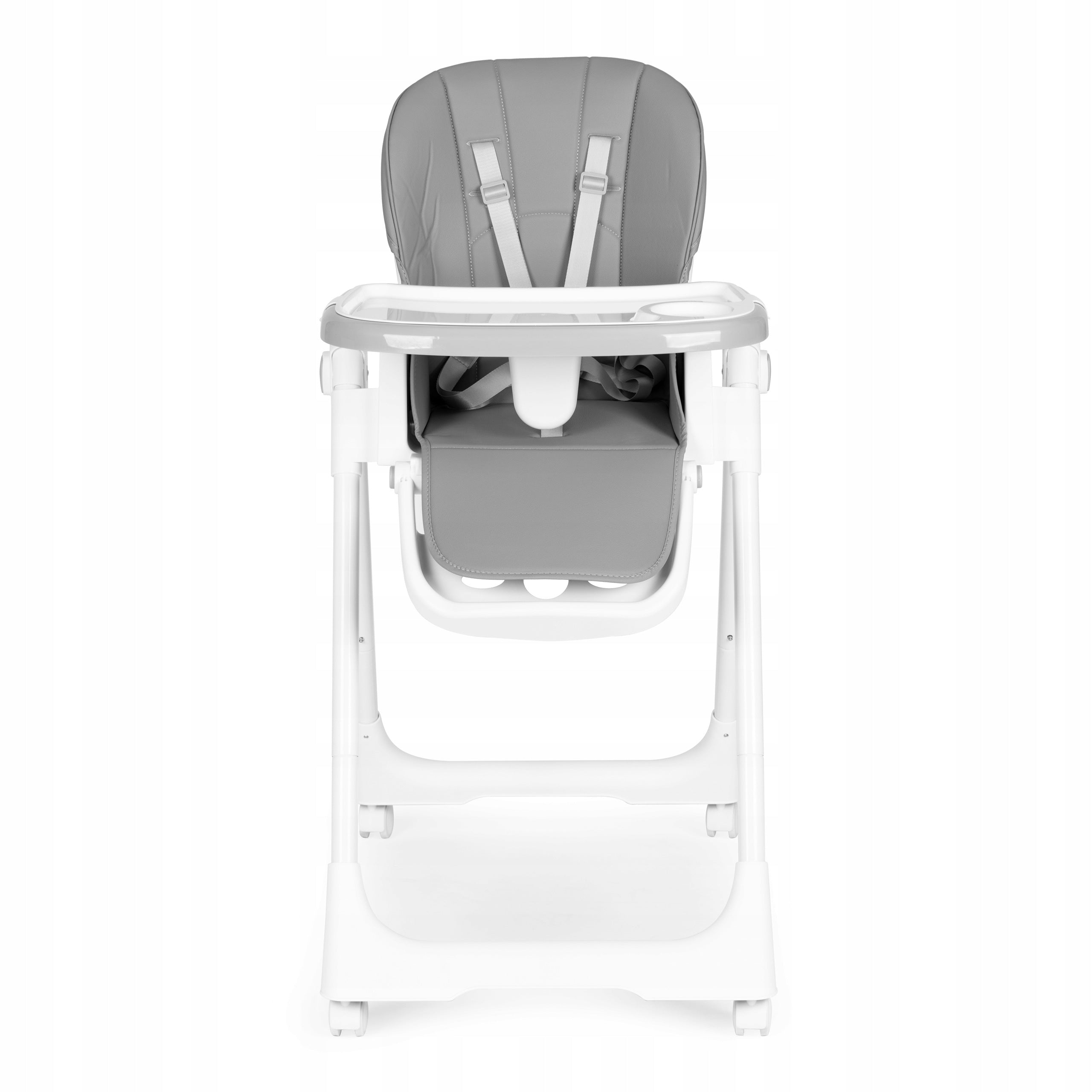 Feeding chair adjustable faux leather double tray ECOTOYS Color shades of gray and silver multicolor