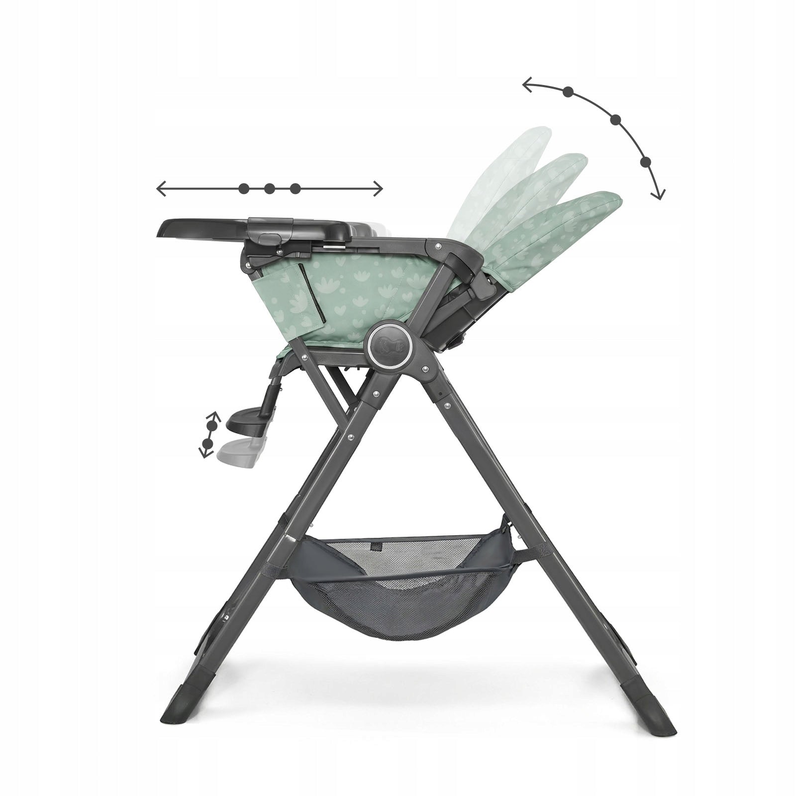 Feeding chair folding adjustable tray Kinderkraft FOLDEE Manufacturer code KHFOLD00GRE000N
