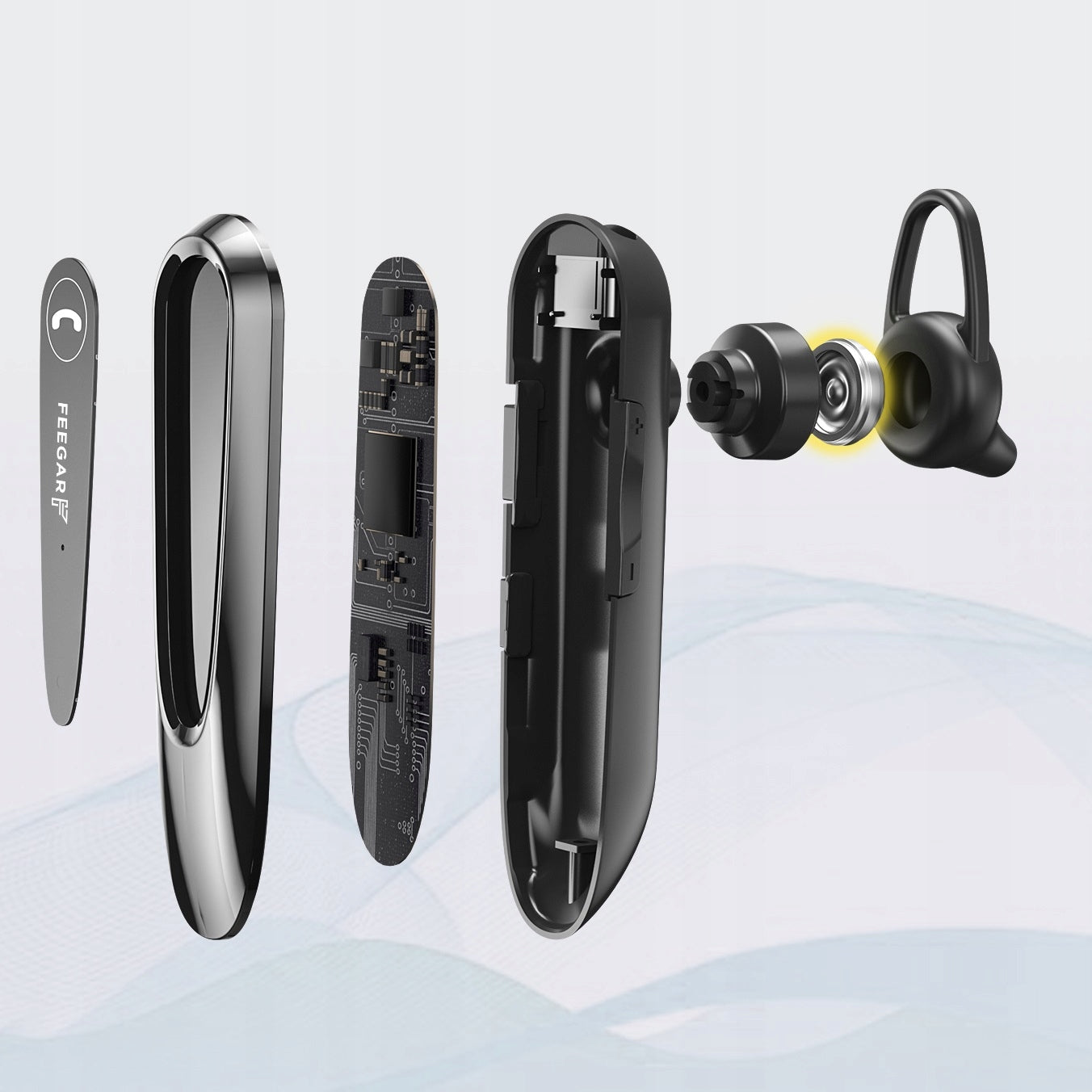 Freisprecheinrichtung Feegar BF400 PRO Bluetooth BT 5.0 CSR 30h HD Micro Multipoint Auto Pairing CVC 8.0 ENC DPS DUAL MIC HD Mikrofon 