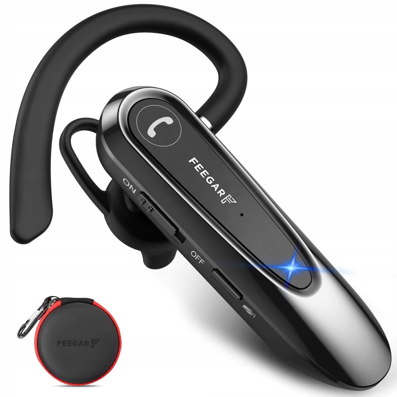 Freisprecheinrichtung Feegar BF400 PRO Bluetooth BT 5.0 CSR 30h HD Micro Multipoint Auto Pairing CVC 8.0 ENC DPS DUAL MIC HD Mikrofon 