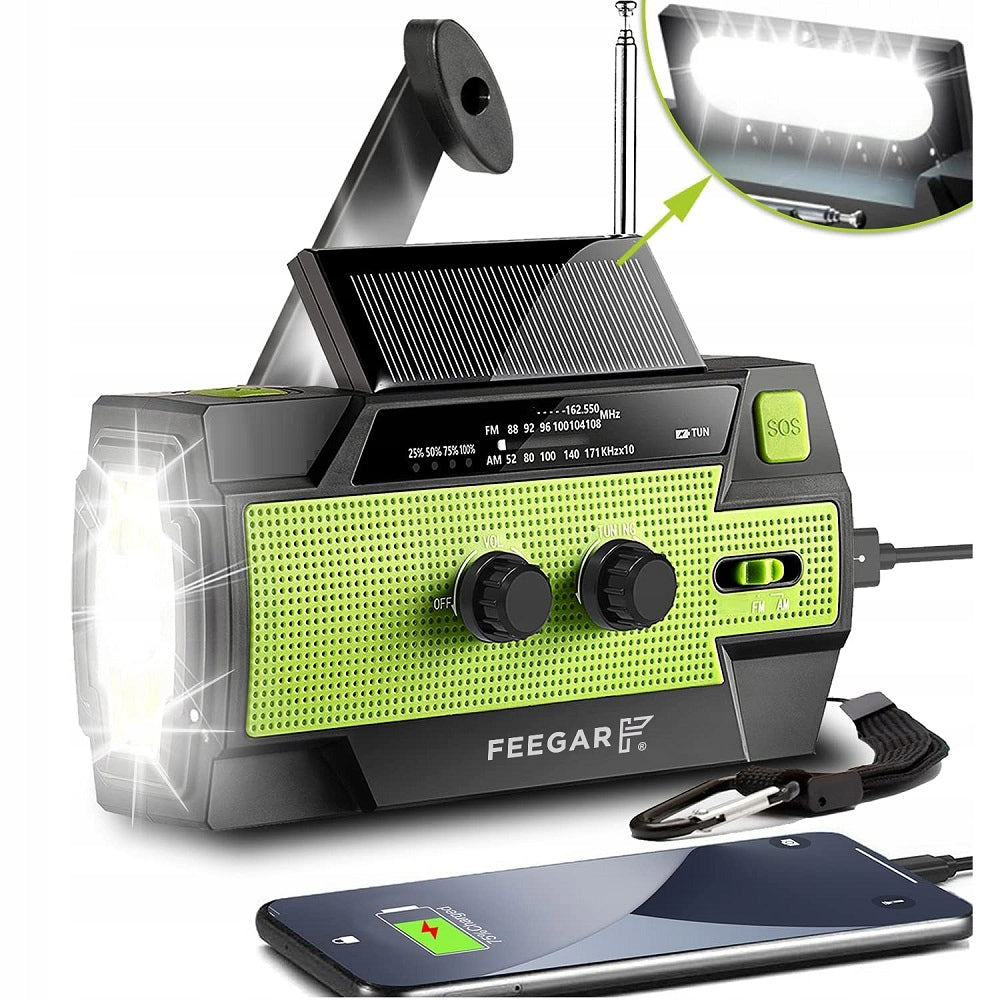 Feegar FM Radio Construction Portable Emergency Network SOS 4000mAh Powerbank