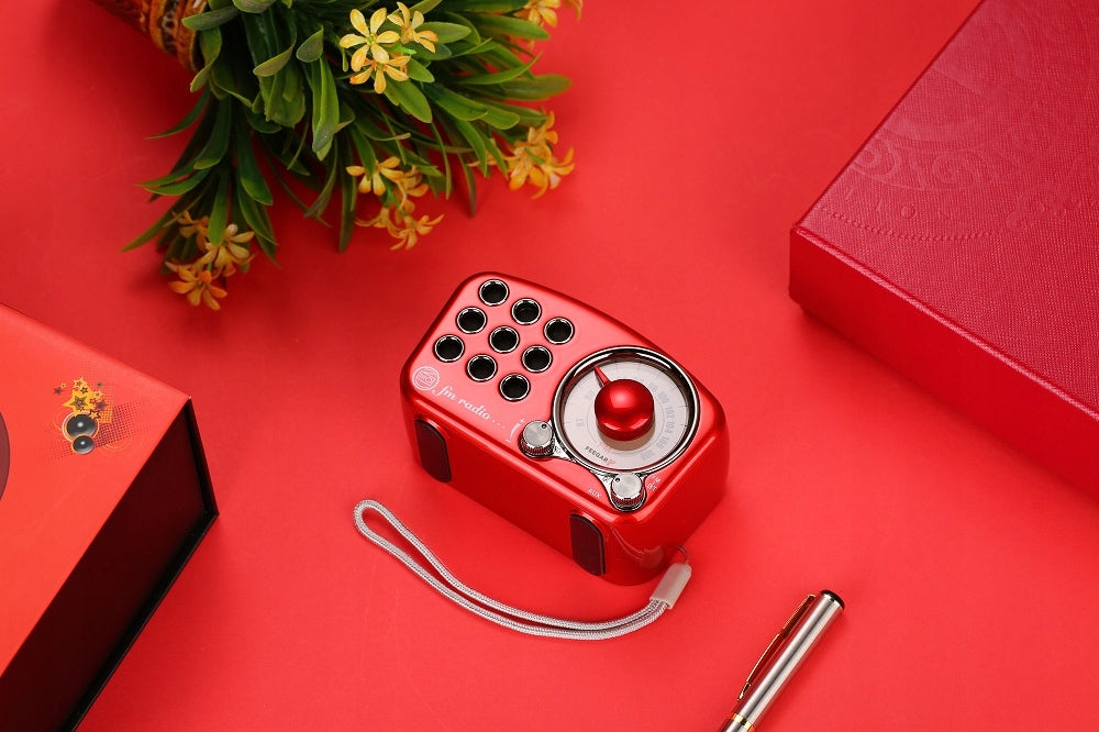 Feegar RETRO Mini Kitchen Radio Bluetooth 4.2 10h Color red