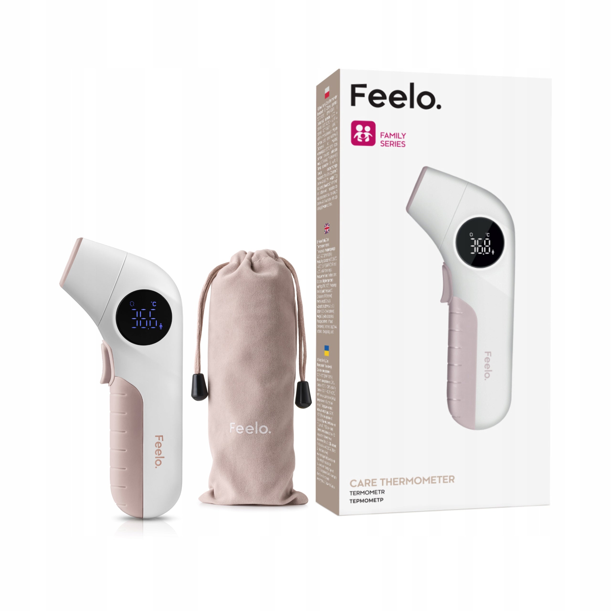 Feelo Family Care infrared thermometer + pouch 1 pc. Medical device yes