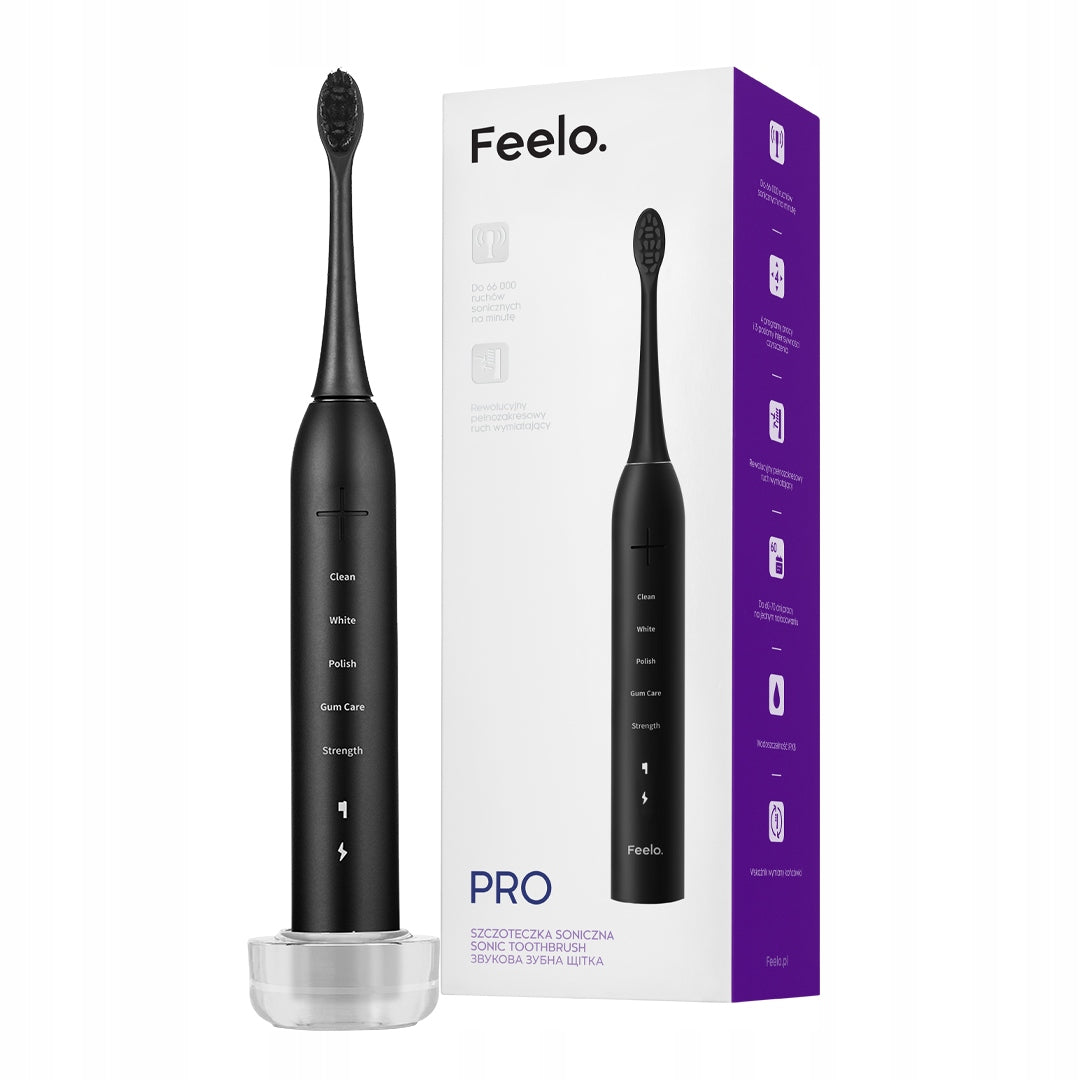 Feelo Pro Black Rechargeable Sonic Toothbrush Manufacturer code FP.ST.010.BLK.1
