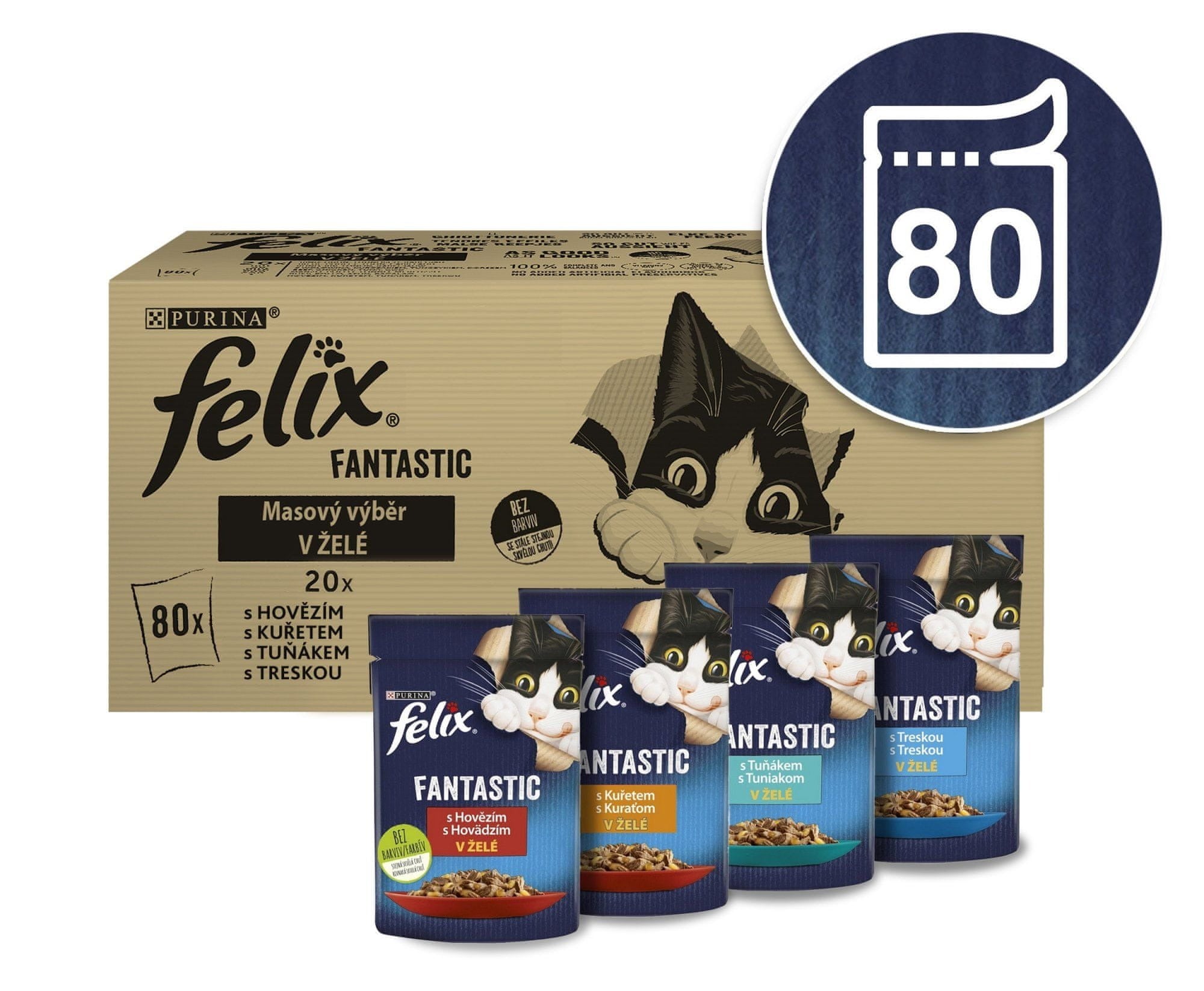 Felix Classic, in jelly and sauce, 80 x 85g fish mix Brand Felix
