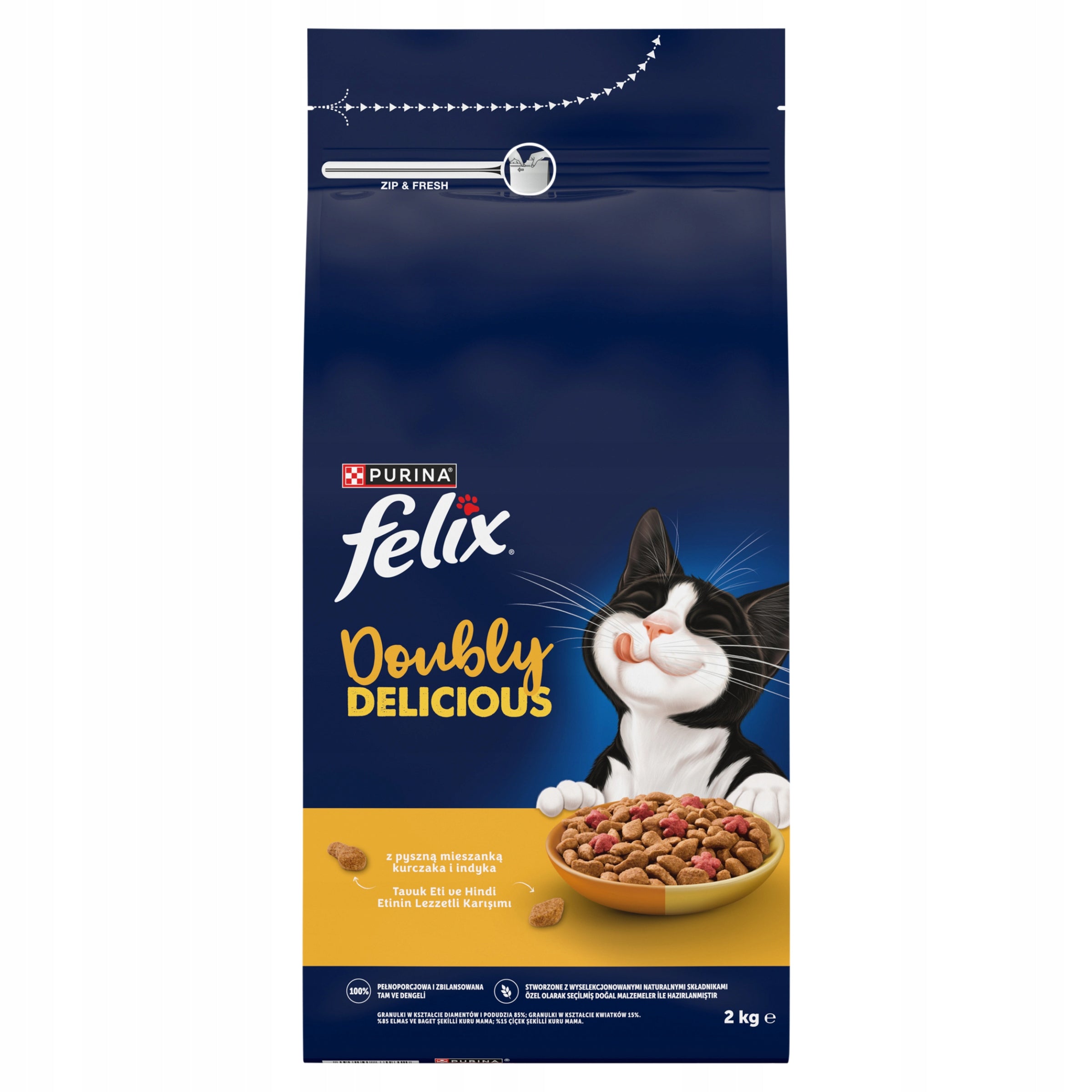 Felix Doubly Delicious Chicken and Turkey 2kg Food for Adult Cats
