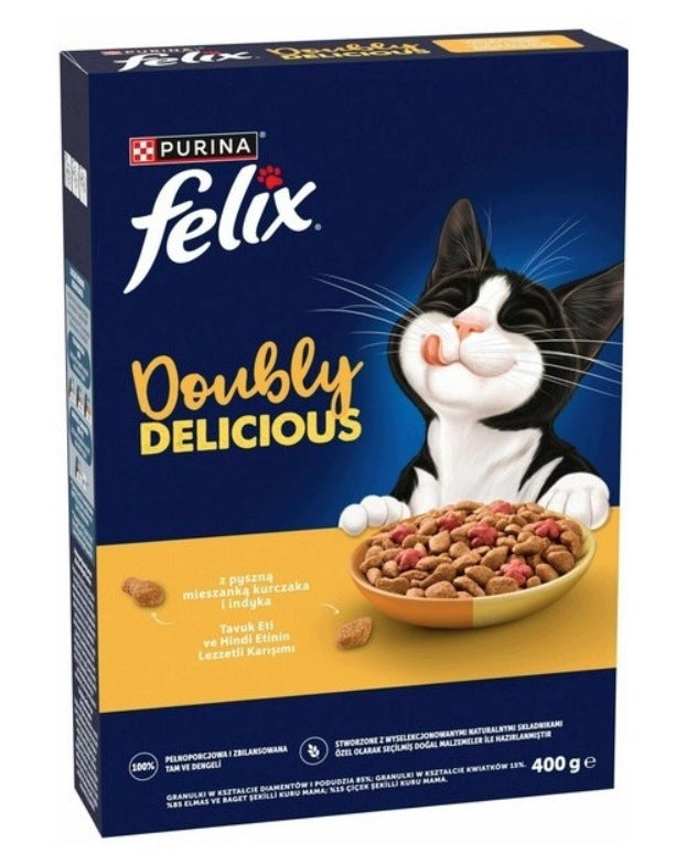 Felix Doubly Delicious Dry Food Turkey with Chicken 400 g