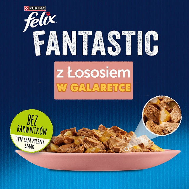Felix Fantastic Cat Food with Salmon in Jelly 85 g Manufacturer code 7613039776452