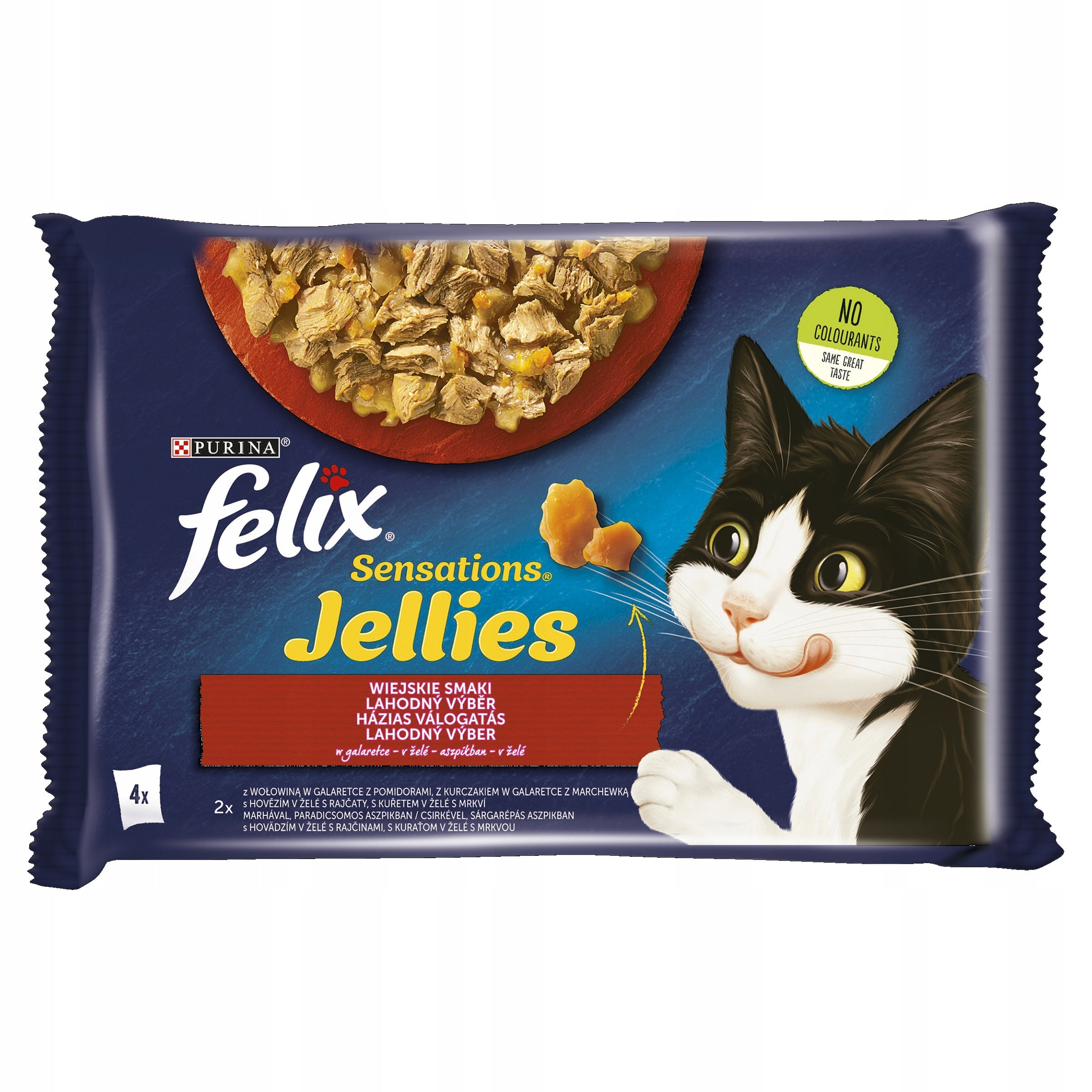 Felix Sensations Jellies Cat Food Rural Flavors in Jelly 4x 85 g