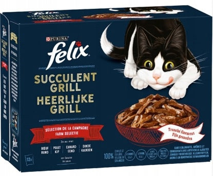 Felix Tasty Shreds Rural flavors mix pieces in sauce 12x80g