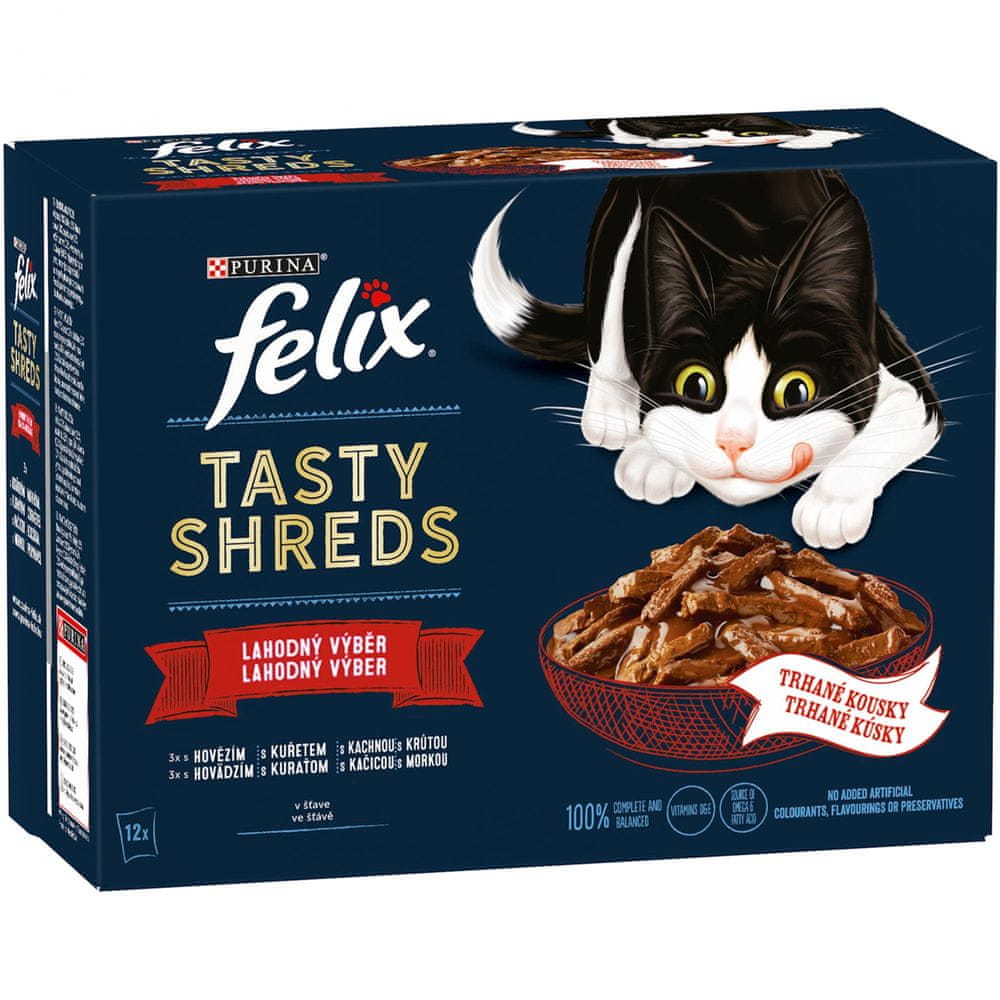 Felix Tasty Shreds cat sachets beef, chicken, duck, turkey 72x80g Manufacturer code 12449733