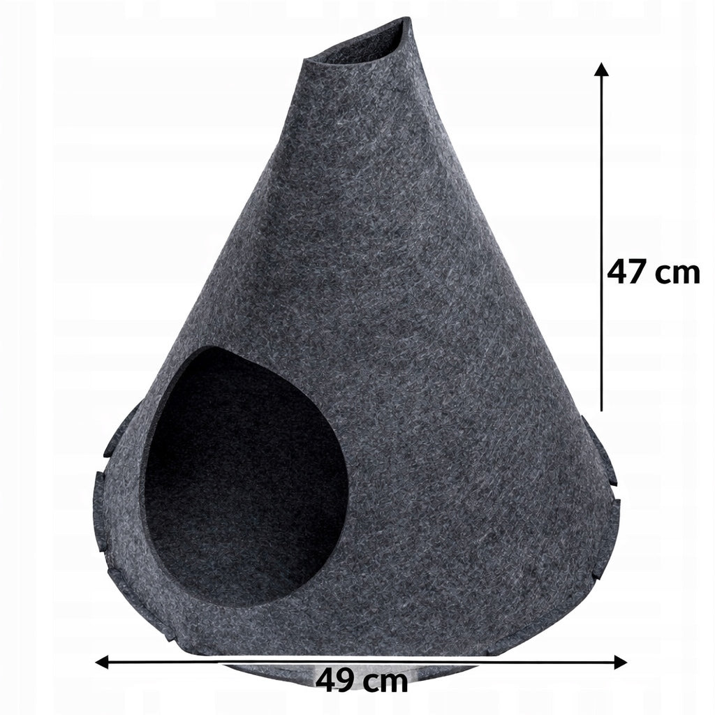 Felt cat booth HOUSE SHELTER TENT FOLDING CAVE Ø 49 x 47 cm Length 49 cm