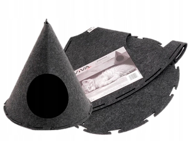 Felt cat booth HOUSE SHELTER TENT FOLDING CAVE Ø 49 x 47 cm Packaging status original