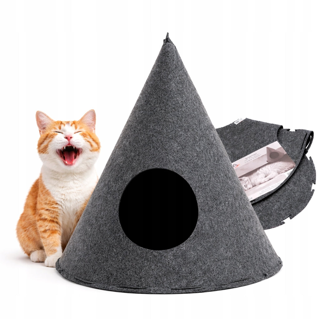 Felt cat booth HOUSE SHELTER TENT FOLDING CAVE Ø 49 x 47 cm