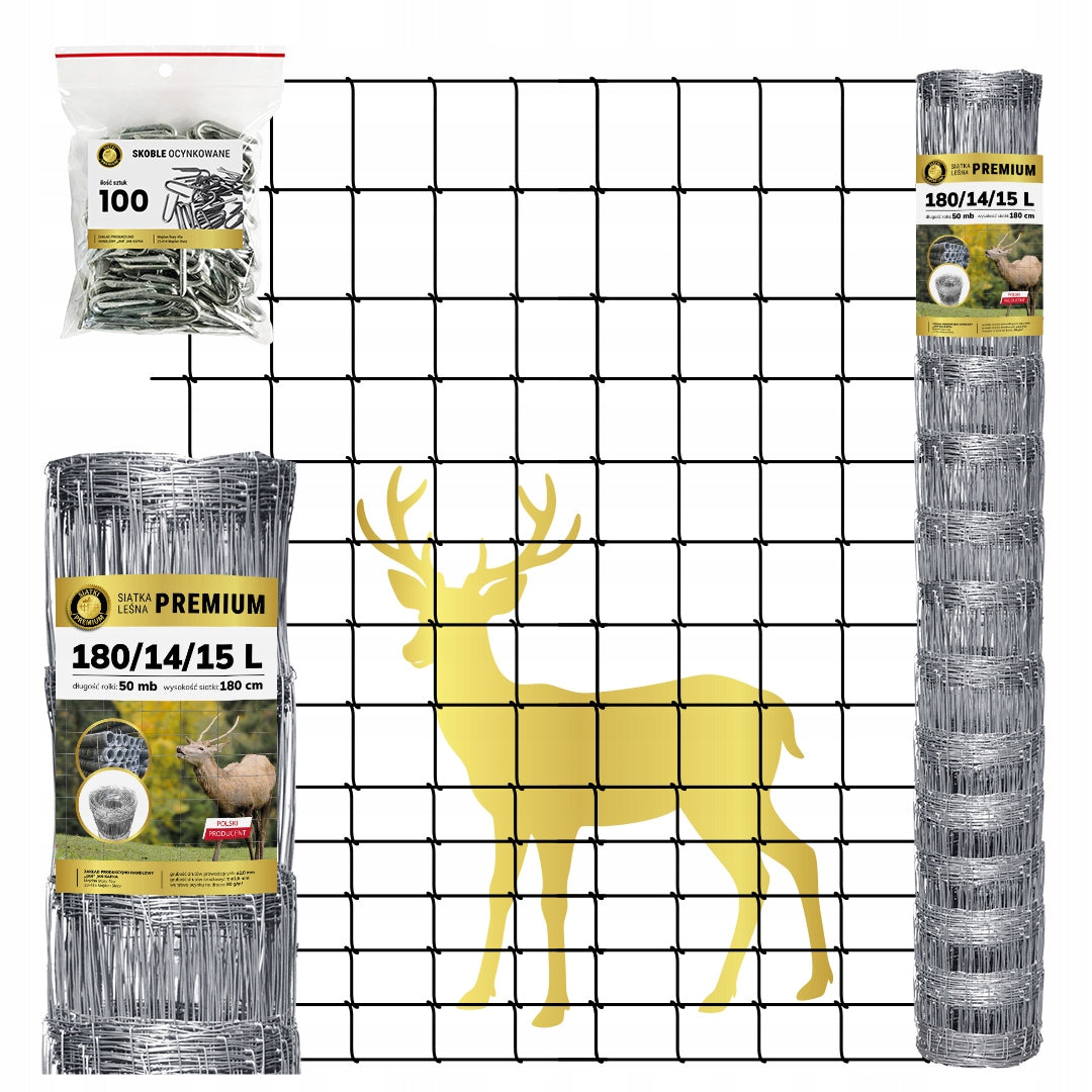 Fence FOREST MESH 180/14/15 L 50m BUILDING FOR GAME DEER boar