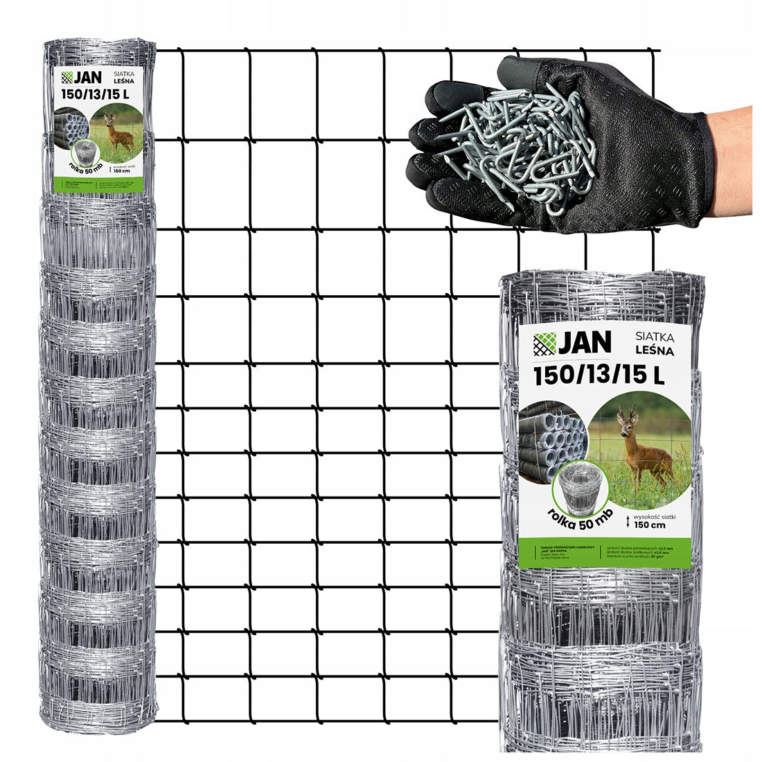 Fence FOREST NET 150/13/15 L 50m CONSTRUCTION freebie for deer hens