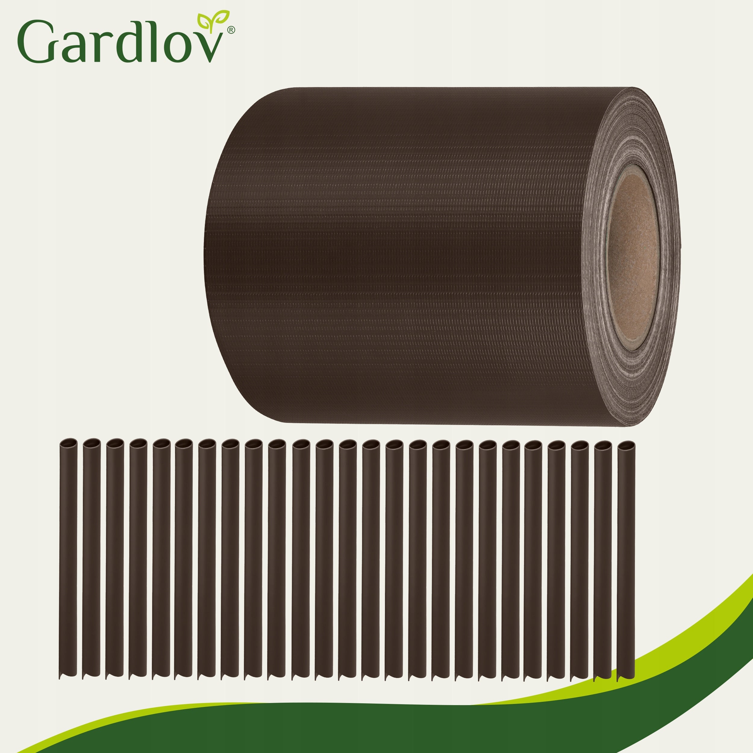 Fence Tape Panel Cover Fence Brown 19x35cm 25 Clips Packaging status original