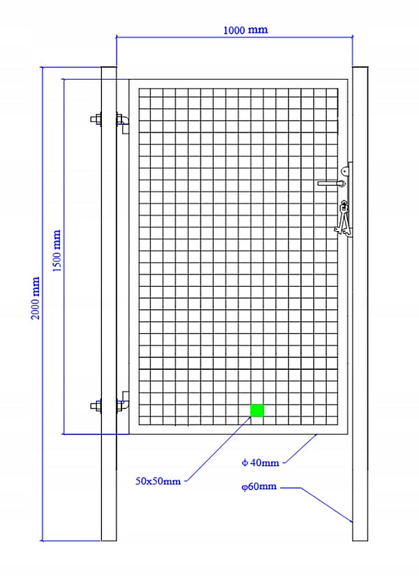 Fence gate SX ECO - garden - height 1,50 m - colour ANTHRACITE Brand Siatex