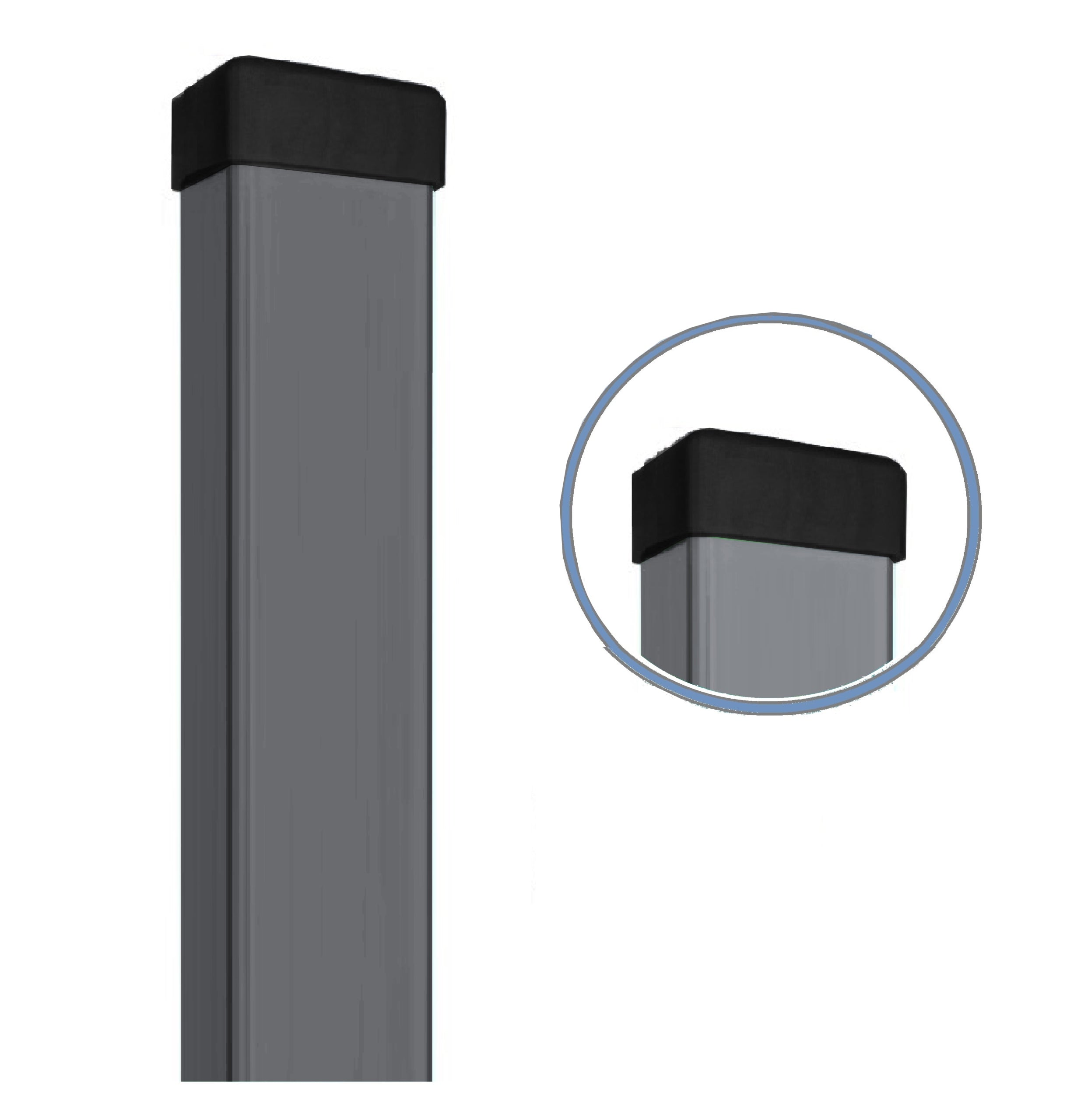 Fence post 60x40 H-200 Anthracite RAL 7016 ASDOM