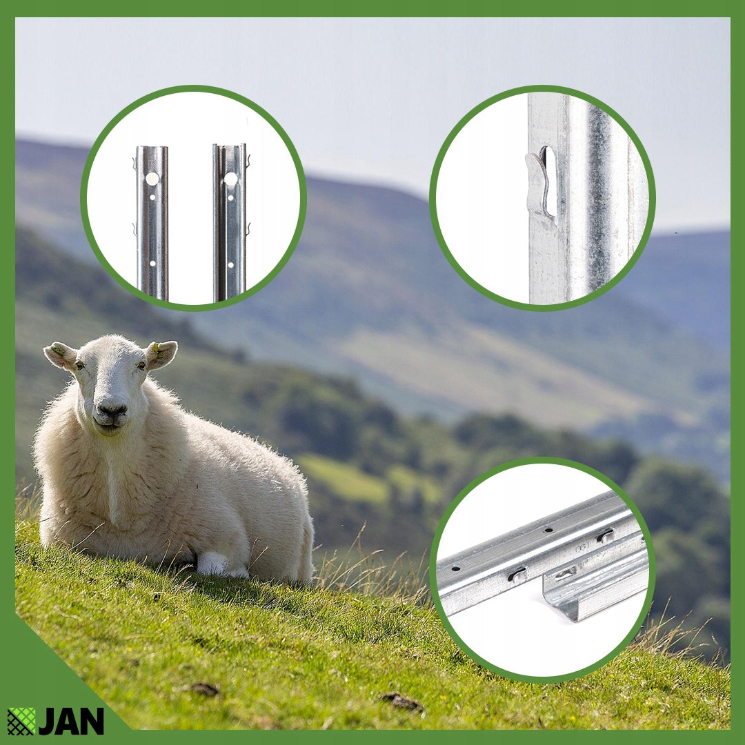 Fence posts for FOREST MESH 2,1m Galvanized HOOKS TYPE C 10pcs Height 2.1 m