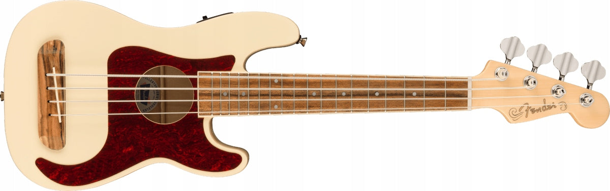 Elektrinė, akustinė, bosinė ukulelė Fender Fullerton Precision Olympic White