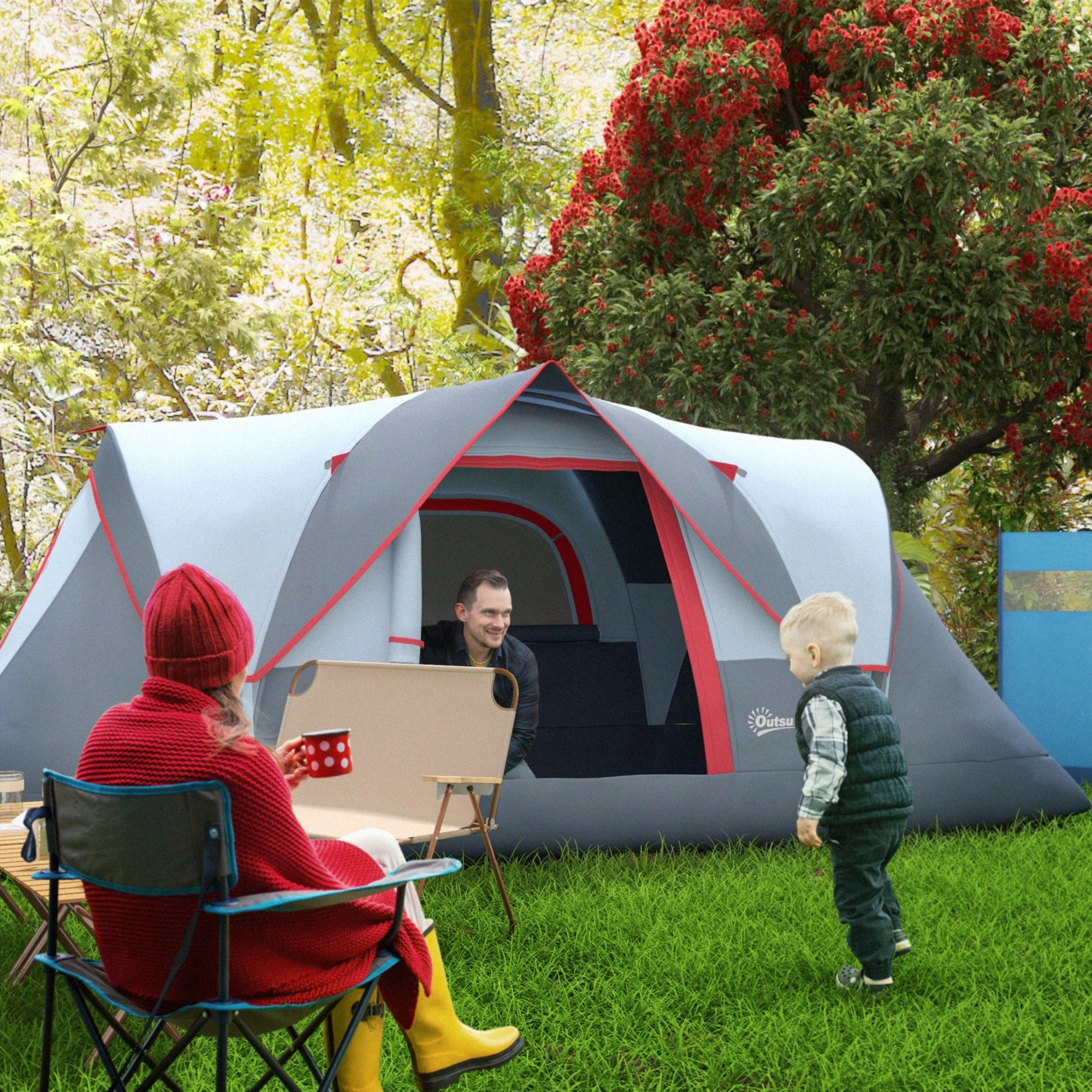 Ferand tunnel tent 5-6 person waterproof 3000 mm grey Manufacturer code T0002-01-12450