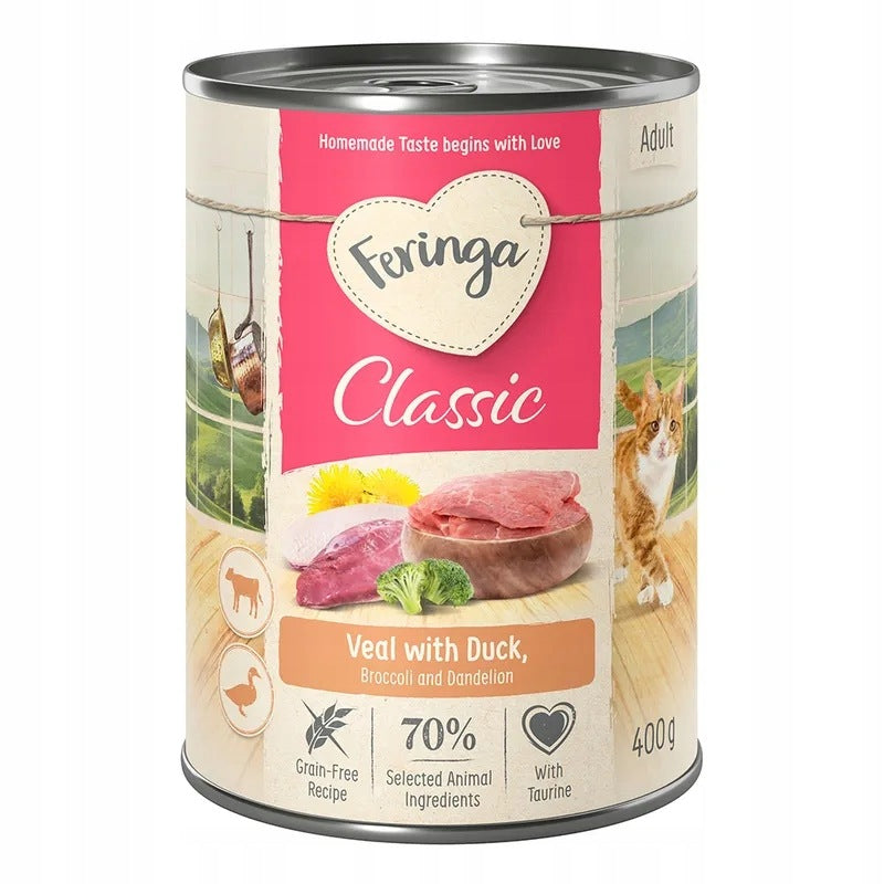 Feringa classic12x400g mix nr2 for cat rabbit-turkey duck-bodie. beef Age of the animal adult cats