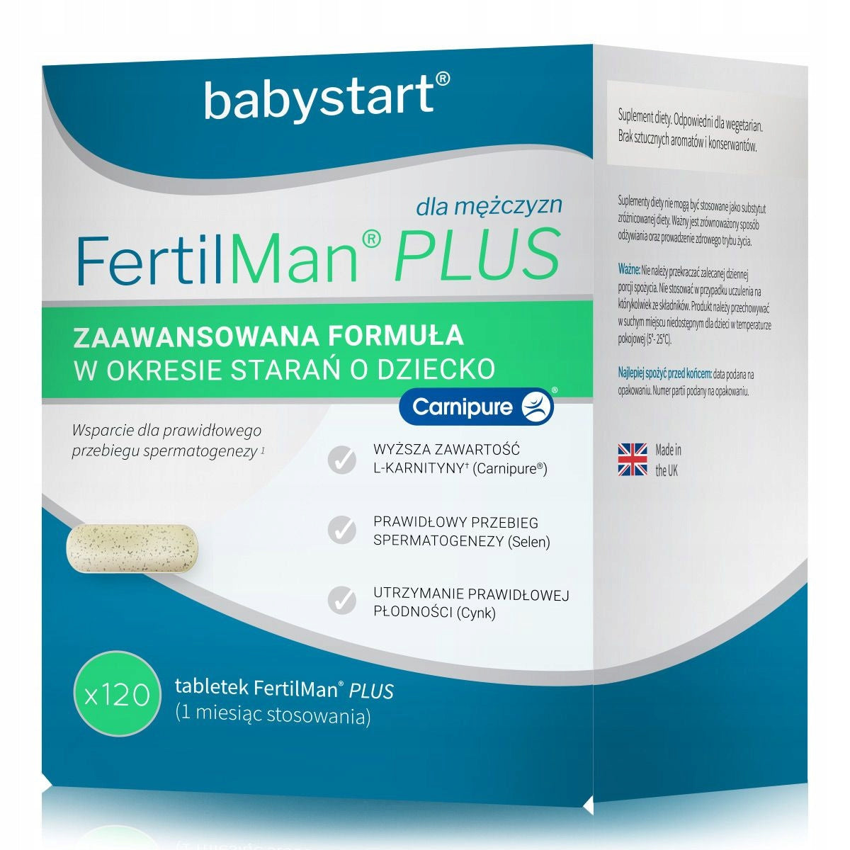 FertilMan Plus SEMEN QUALITY This 21 ingredients 120 tablets for him ON EAN (GTIN) 5060069350039