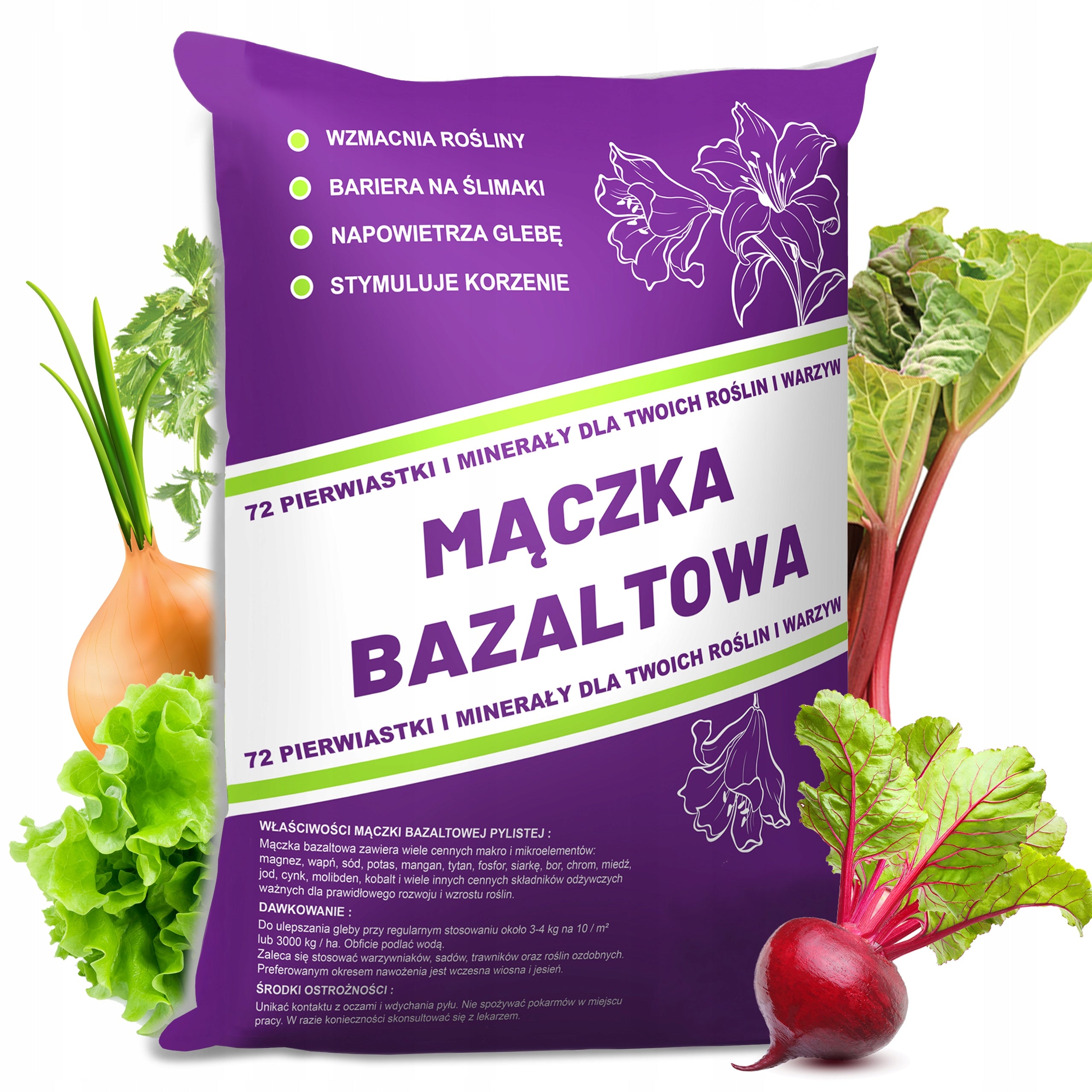 Fertilizer BASALT MEAL POWDER 72 Elements Spring Lawn 20 KG