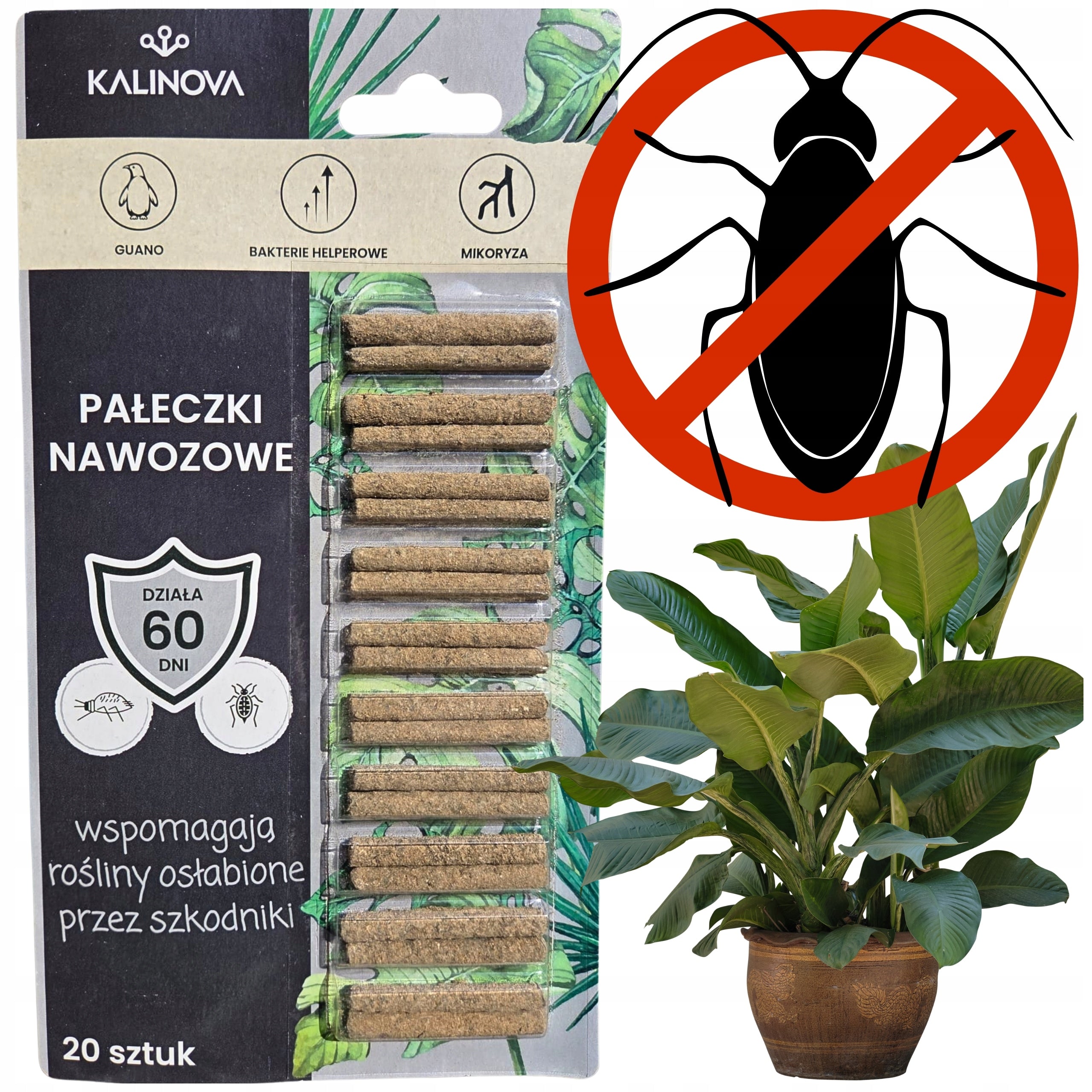 Fertilizer Sticks for Natural Pests 60 Days of Protection 20pcs. Packaging status original