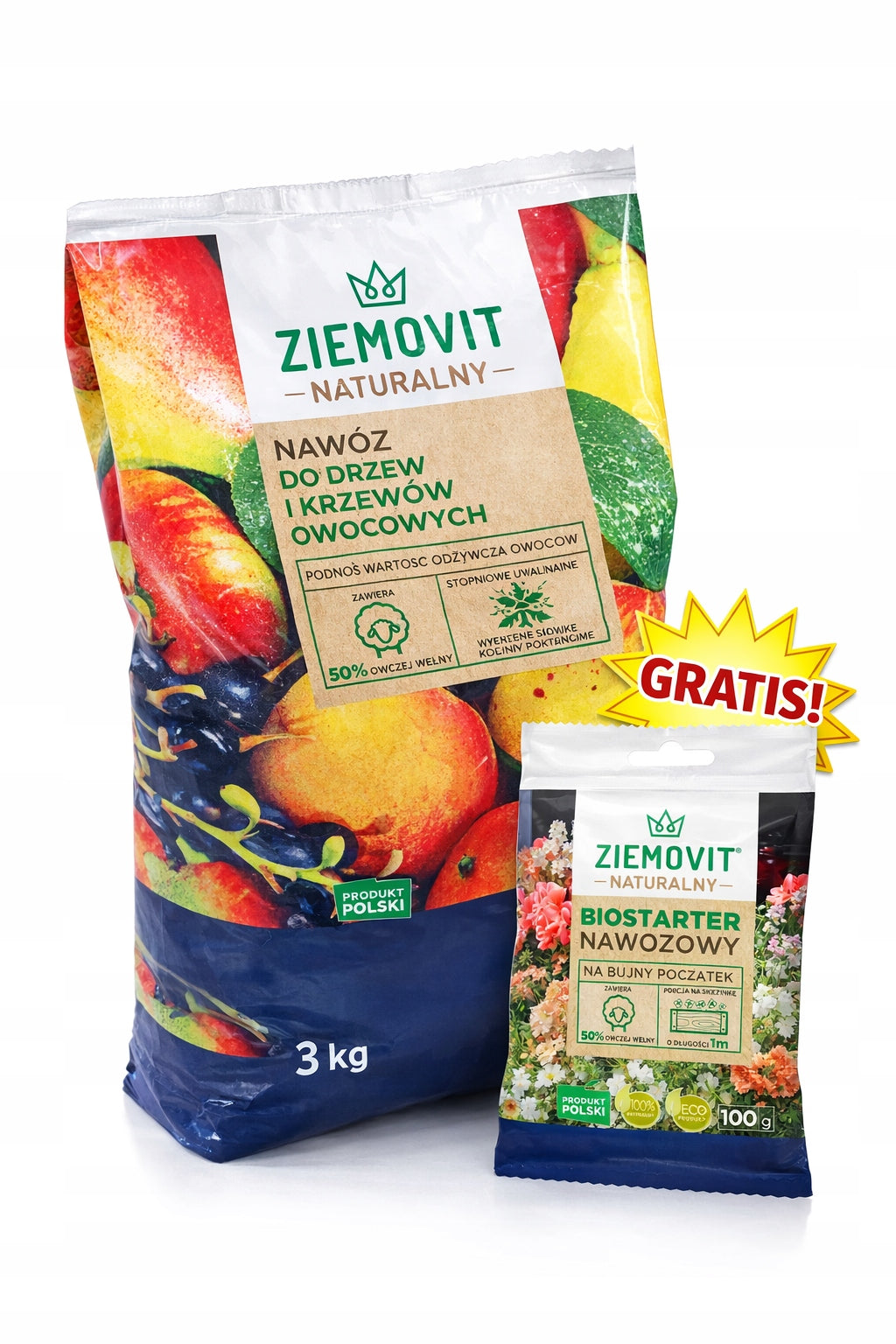 Fertilizer for fruit trees and shrubs Organic 3kg FREEBIE Biostarter Packaging status original
