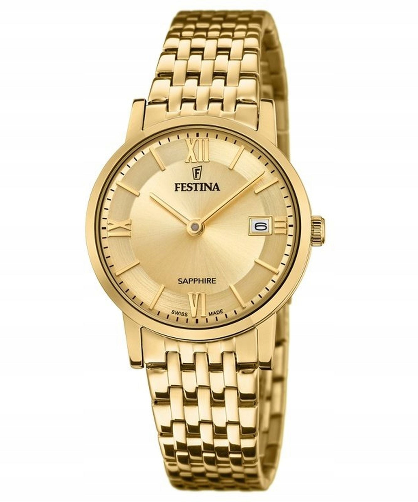 Festina ladies watch stainless steel gold Festina Swiss Made UF20021/2