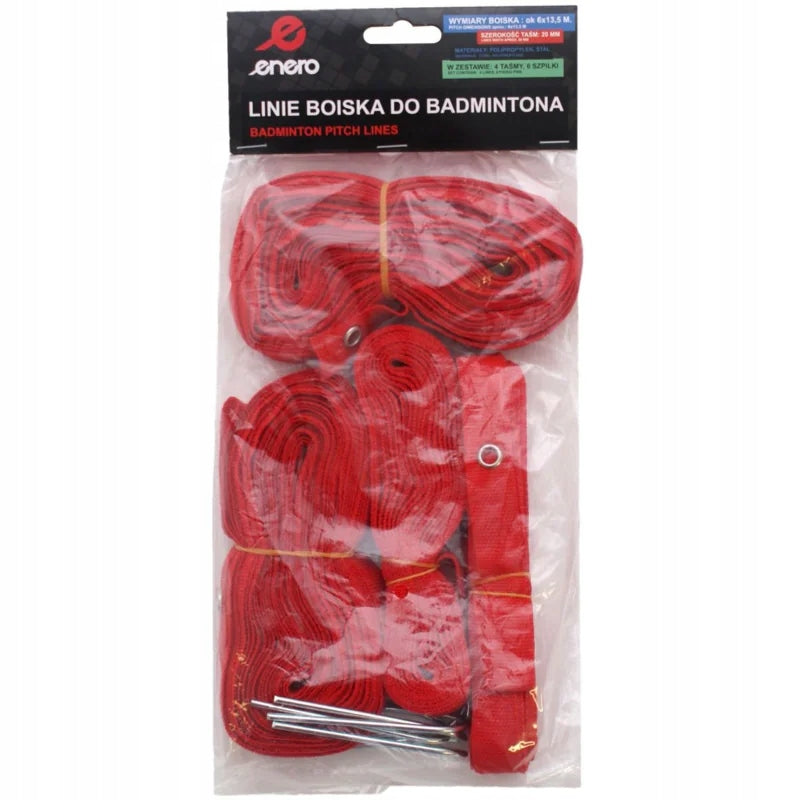 Field lines for Badminton ENERO 4 x 2 cm wide tape, 6 x herrings EAN (GTIN) 5902431046891
