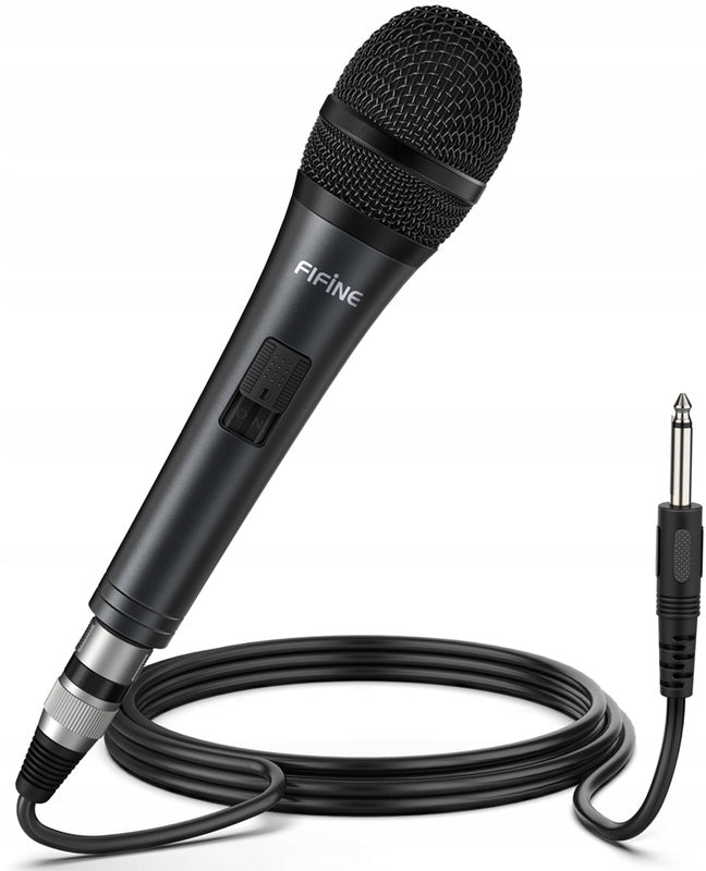 Fifine K6 Dynamic Vocal Microphone Cardioid Wired Black XLR Packaging status original