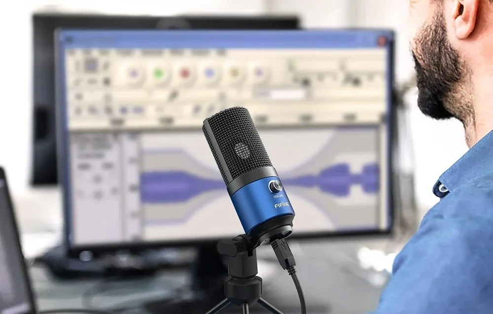 Fifine K669BB Cardioid Wired Microphone PC PS5 Blue Packaging status original