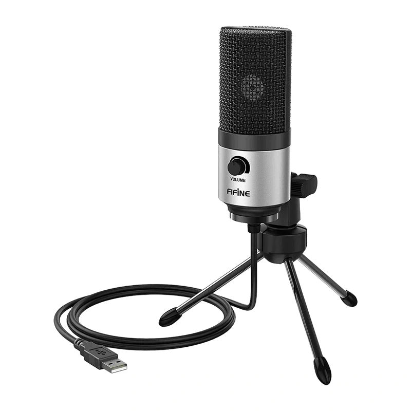 Fifine K669BS USB Wired Studio Microphone For PS5 Computer Silver