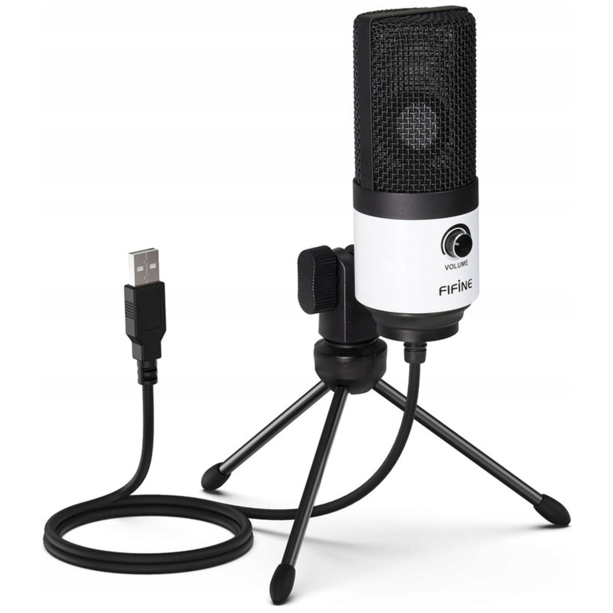 Fifine K669BW Studio Microphone USB Capacitive Cardioid White 16mm