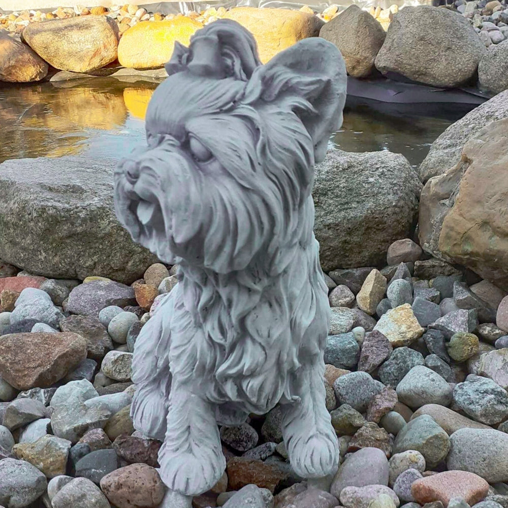 Figure garden figurines concrete dog york dog for dog grave Manufacturer ART-BET
