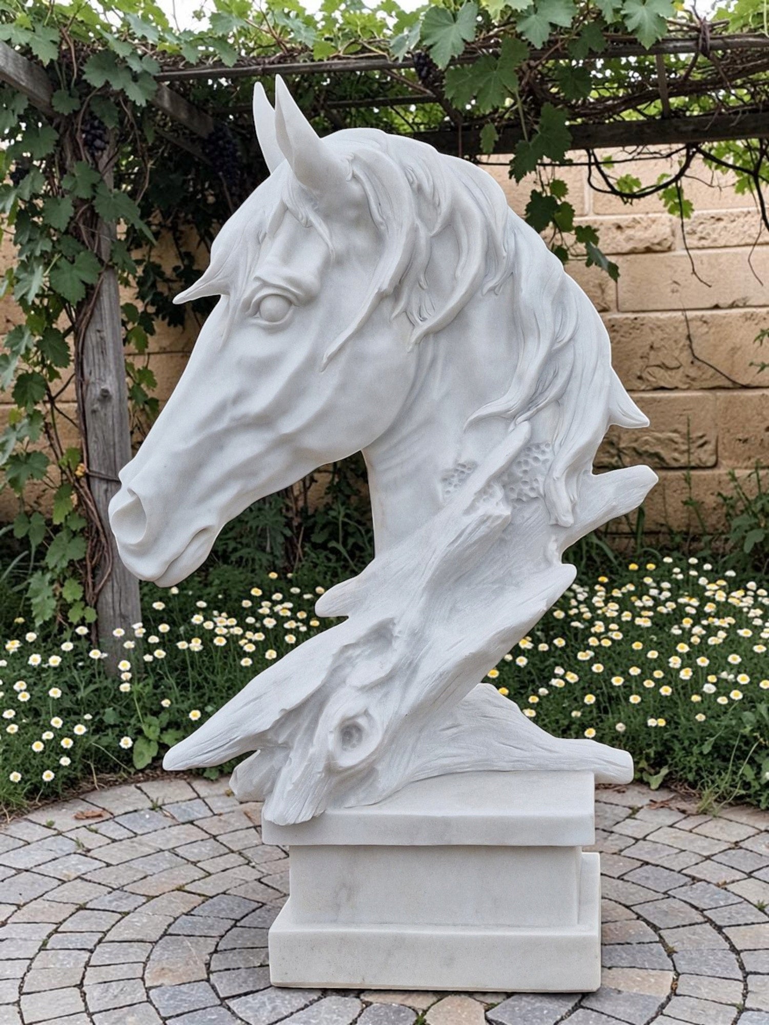 Figure horse head from concrete conglomerate fountain Horse Ag-Bet Manufacturer code Figura Ogrodowa Koń Popiersie