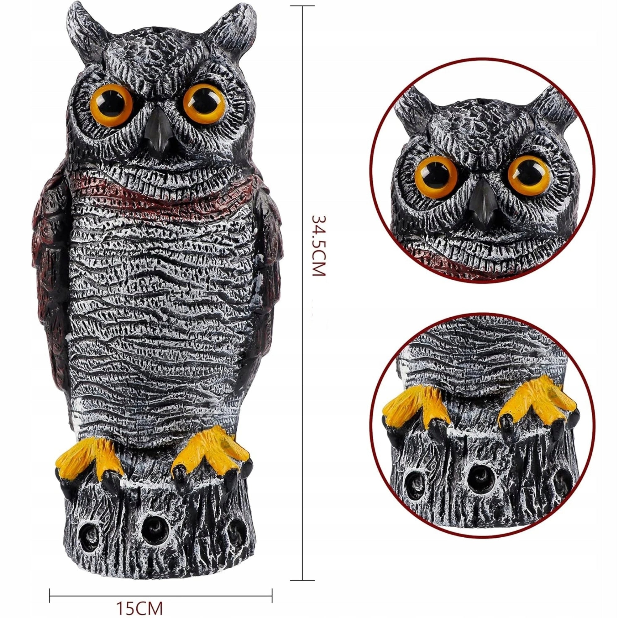 Figurine For Garden Owl Bird Repellent Mice Rodents 35cm Packaging status original