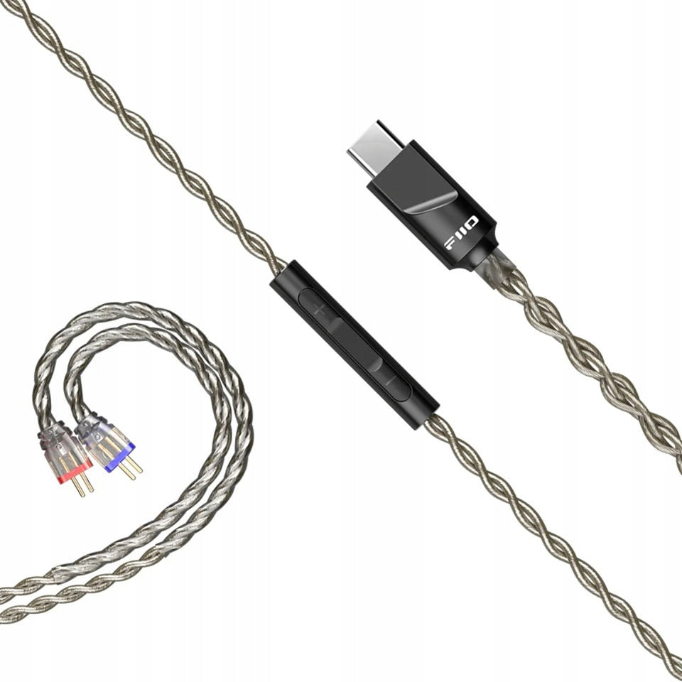 FiiO LS-TC2 type-C 2-pin Hi-Fi DSP EQ headphone cable remote control microphone